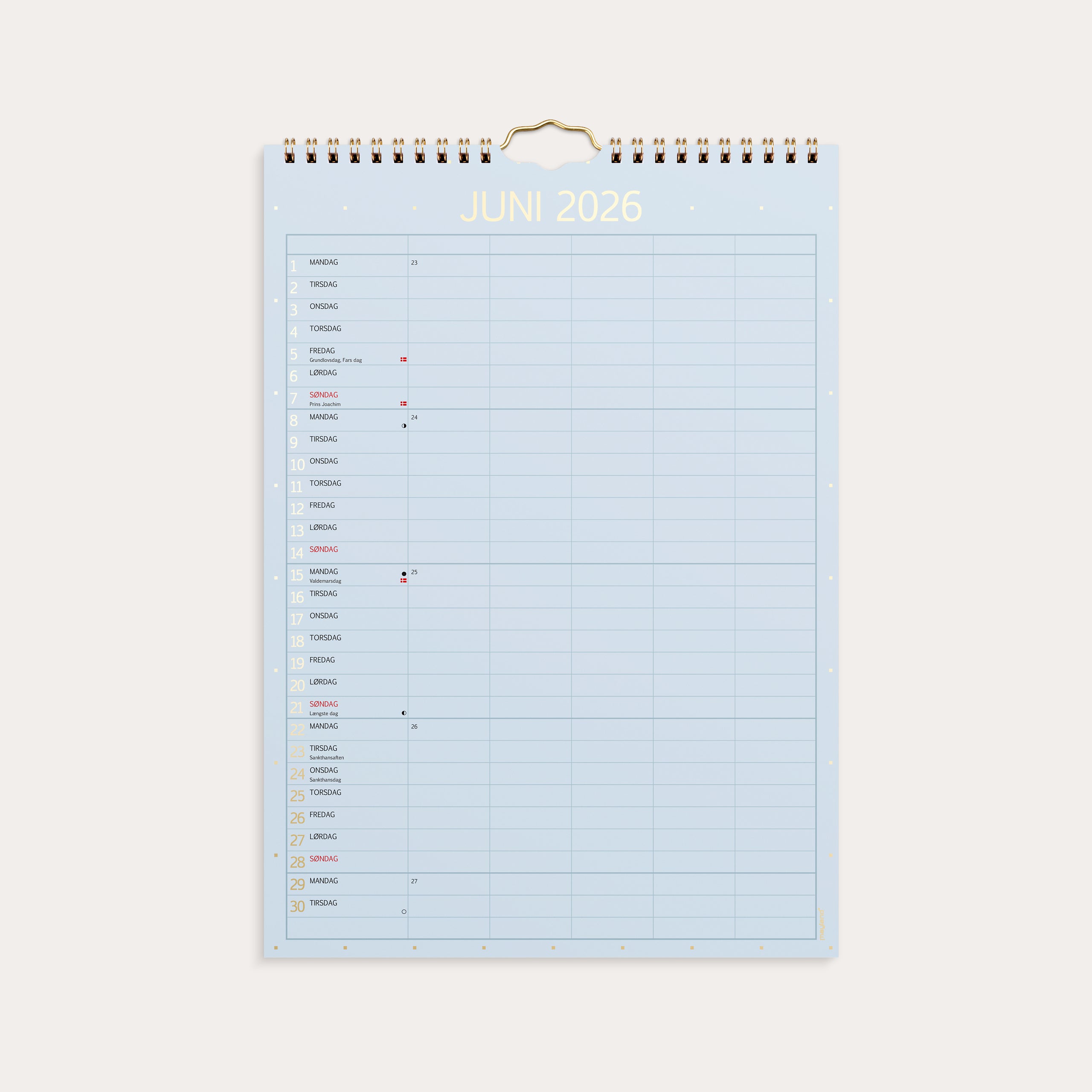 Familiekalender Color lille 2026