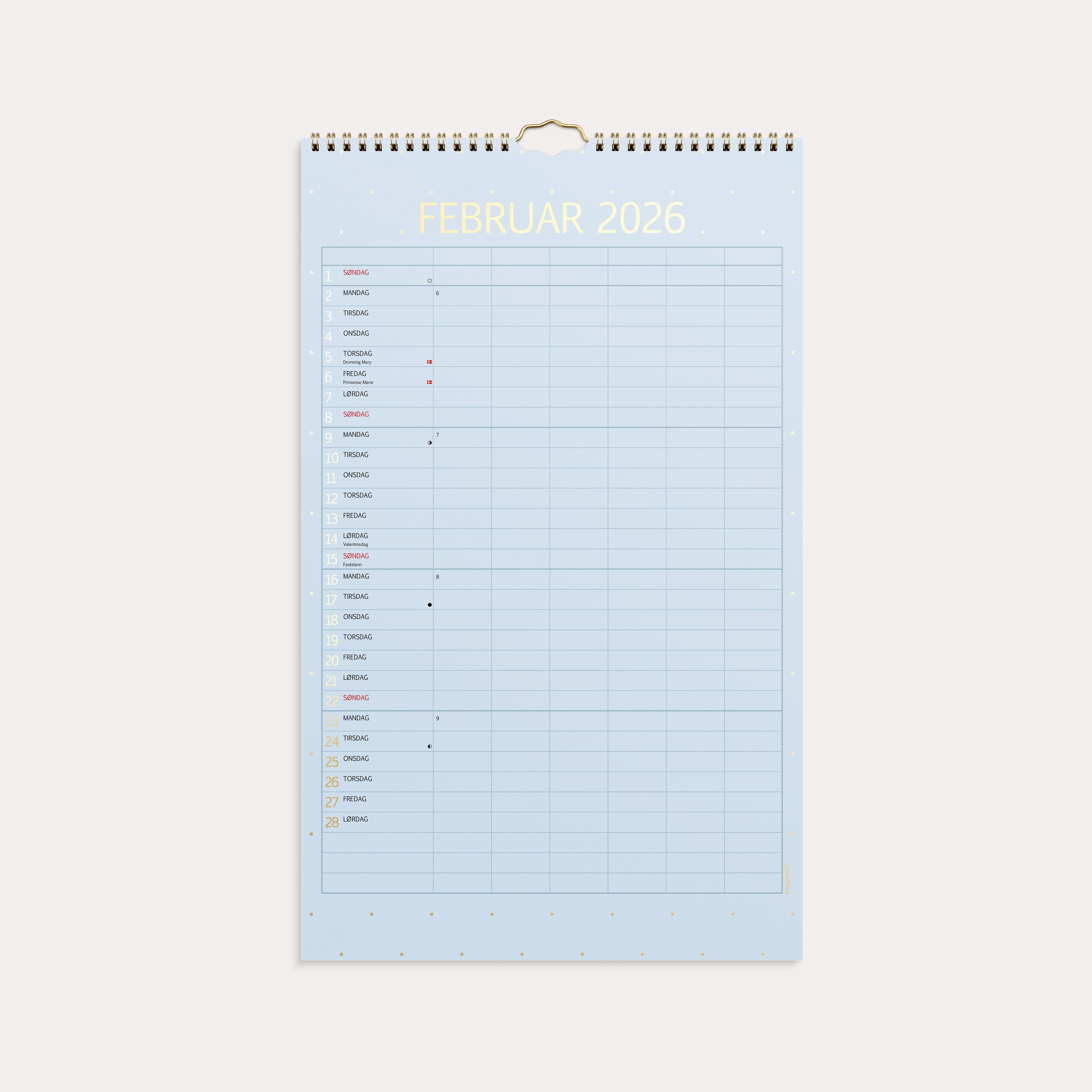 Familiekalender Color stor 2026