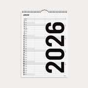 Familiekalender Black and white 3 kol. 2026