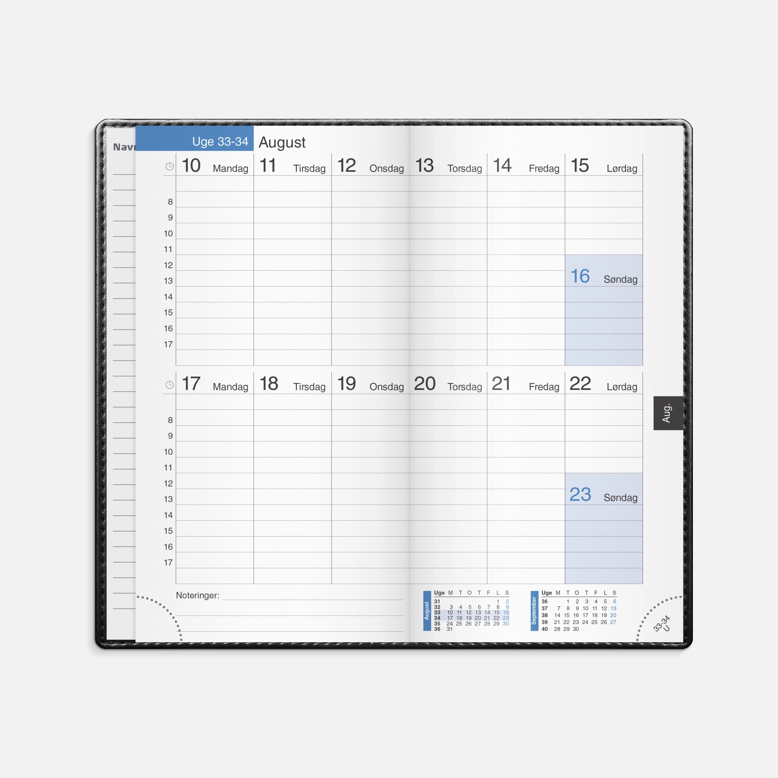 14 dages kalender sort kunstskind 2026