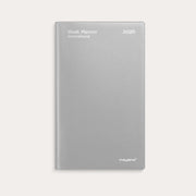 Week Planner International tværformat sølv vinyl 2026