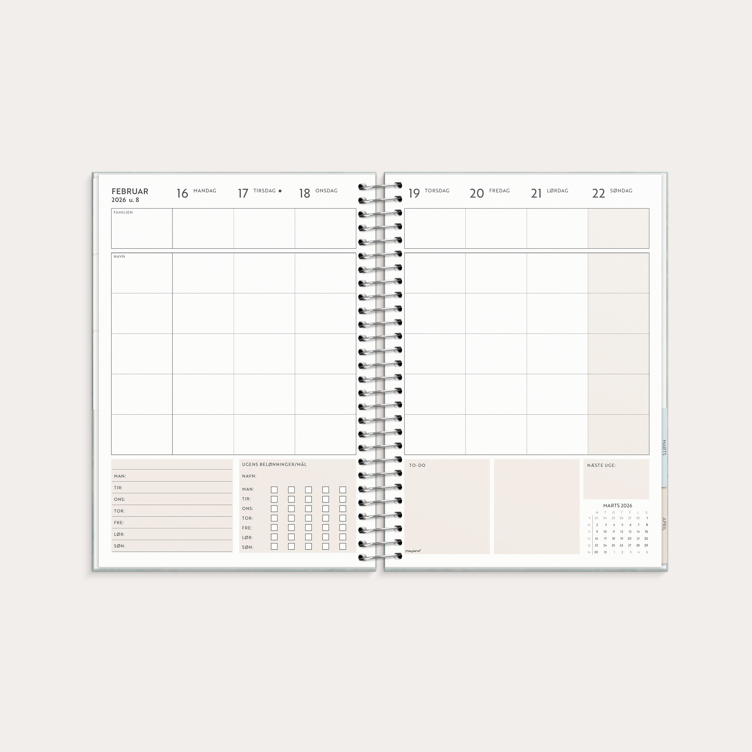 Life Organizer Family Planner ugekalender 2026