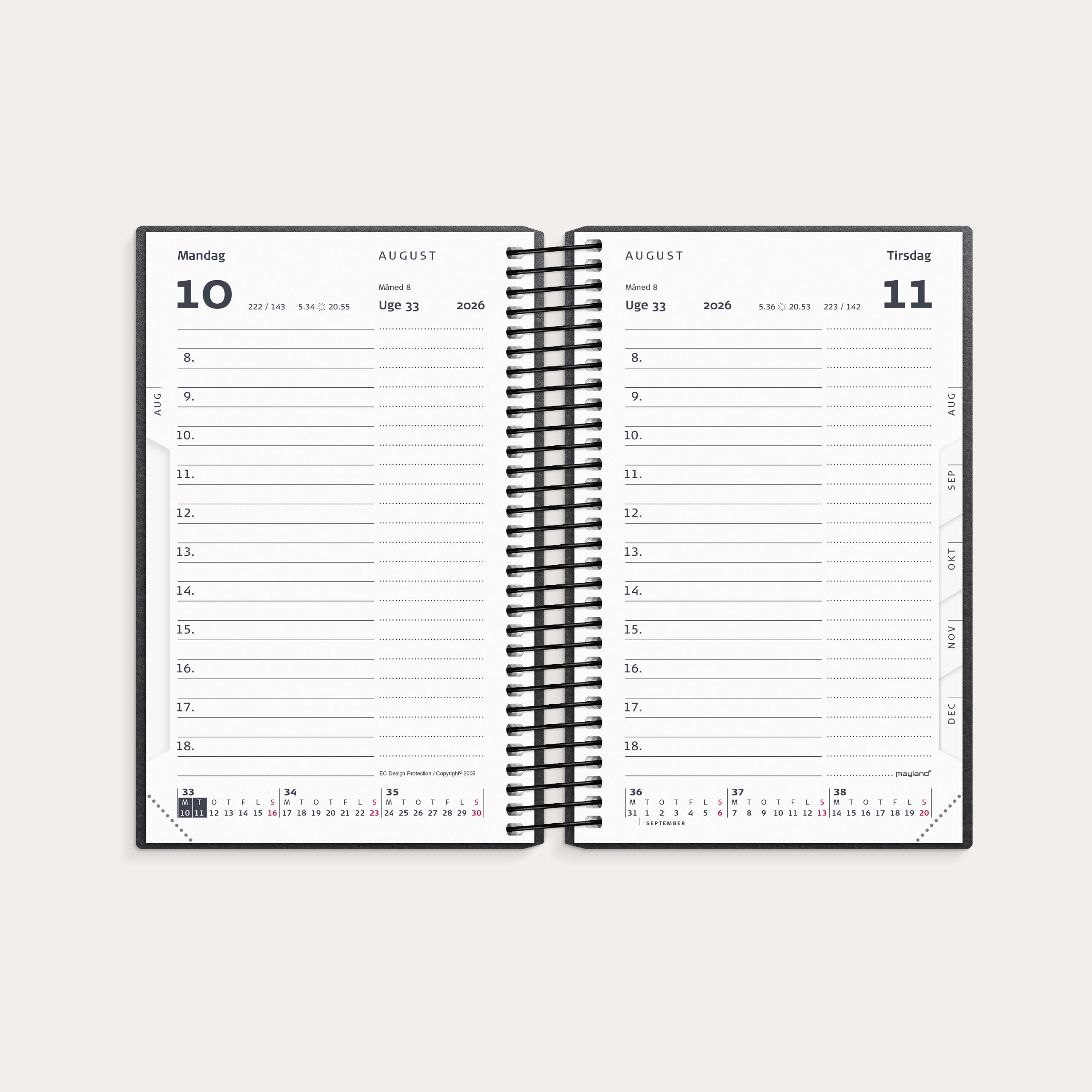 Mini dagkalender matsort genbrugskarton 2026