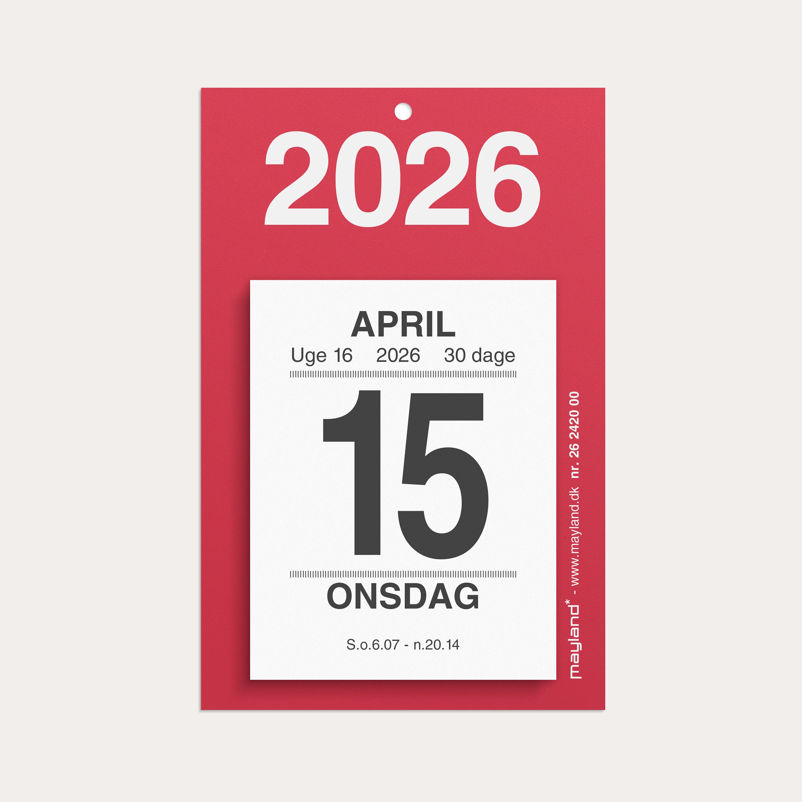 Lille afrivningskalender m/bagsidetekst 2026