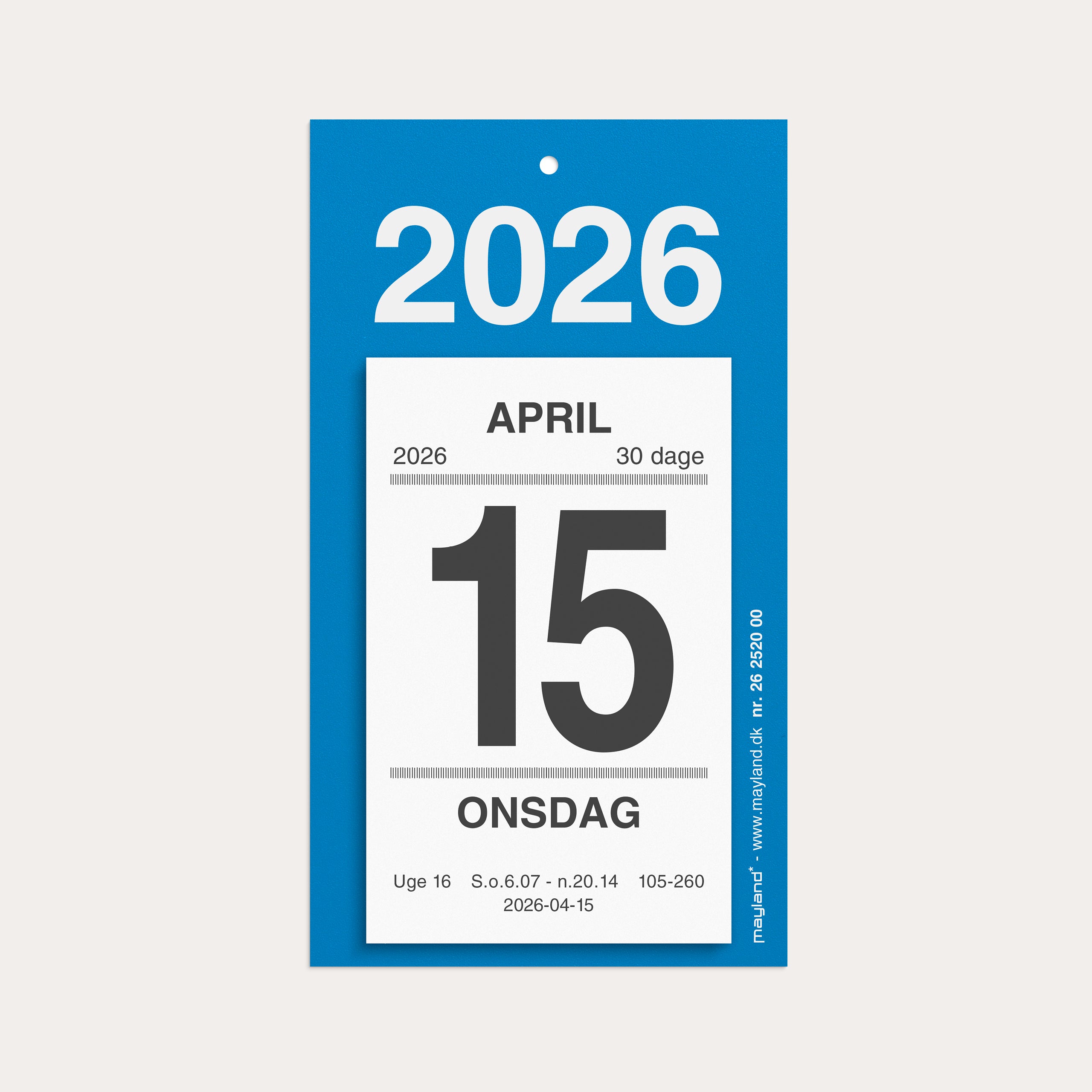 Afrivningskalender m/bagsidetekst 2026