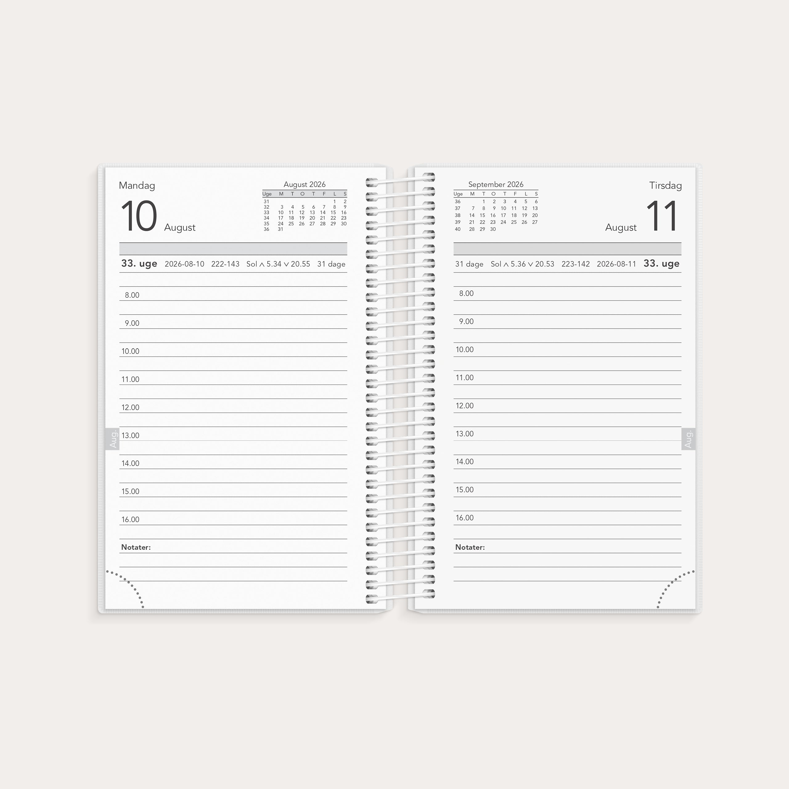 Basic mini dagkalender PP-plast 2026
