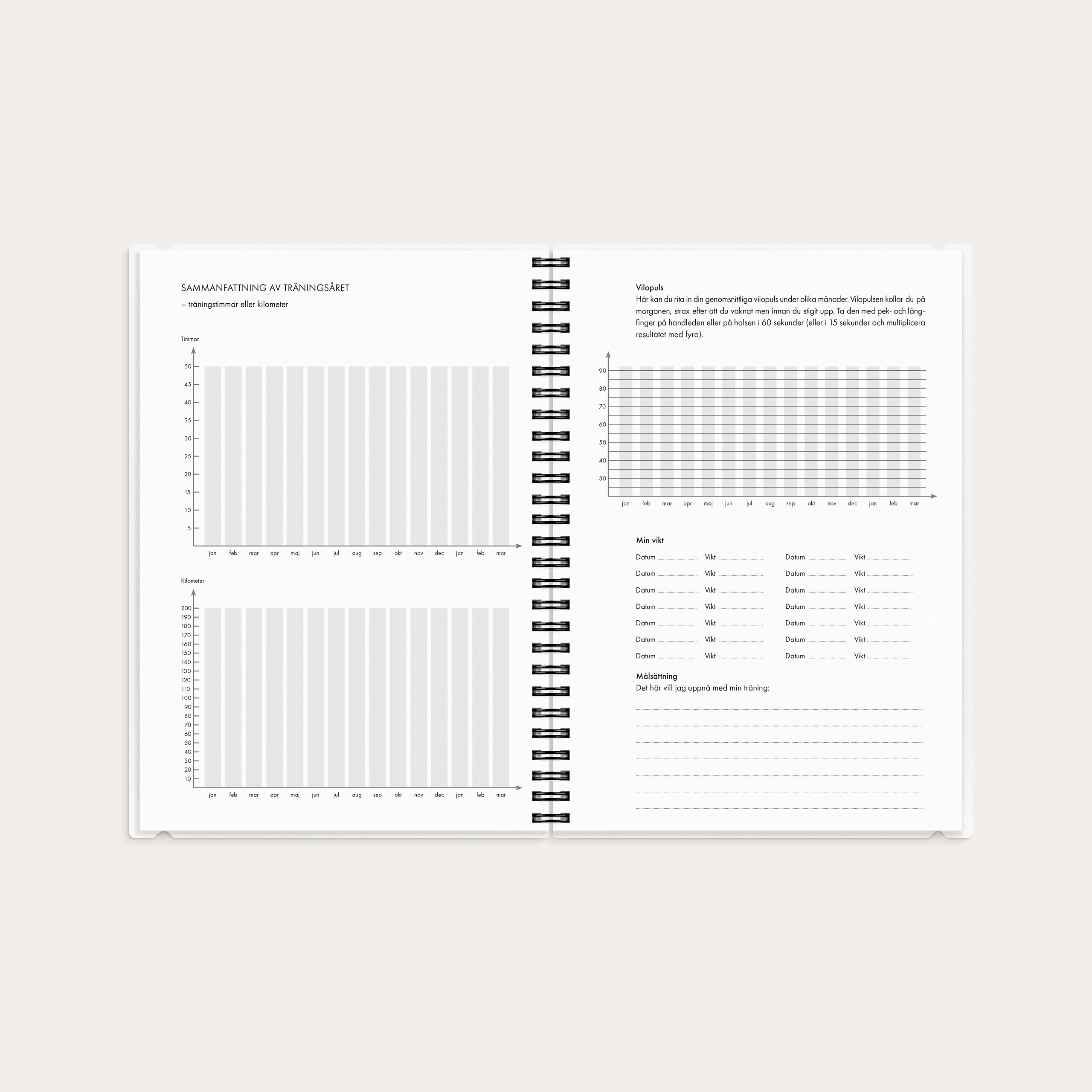 Kalender 2026 Träningskalendern A5 2i1