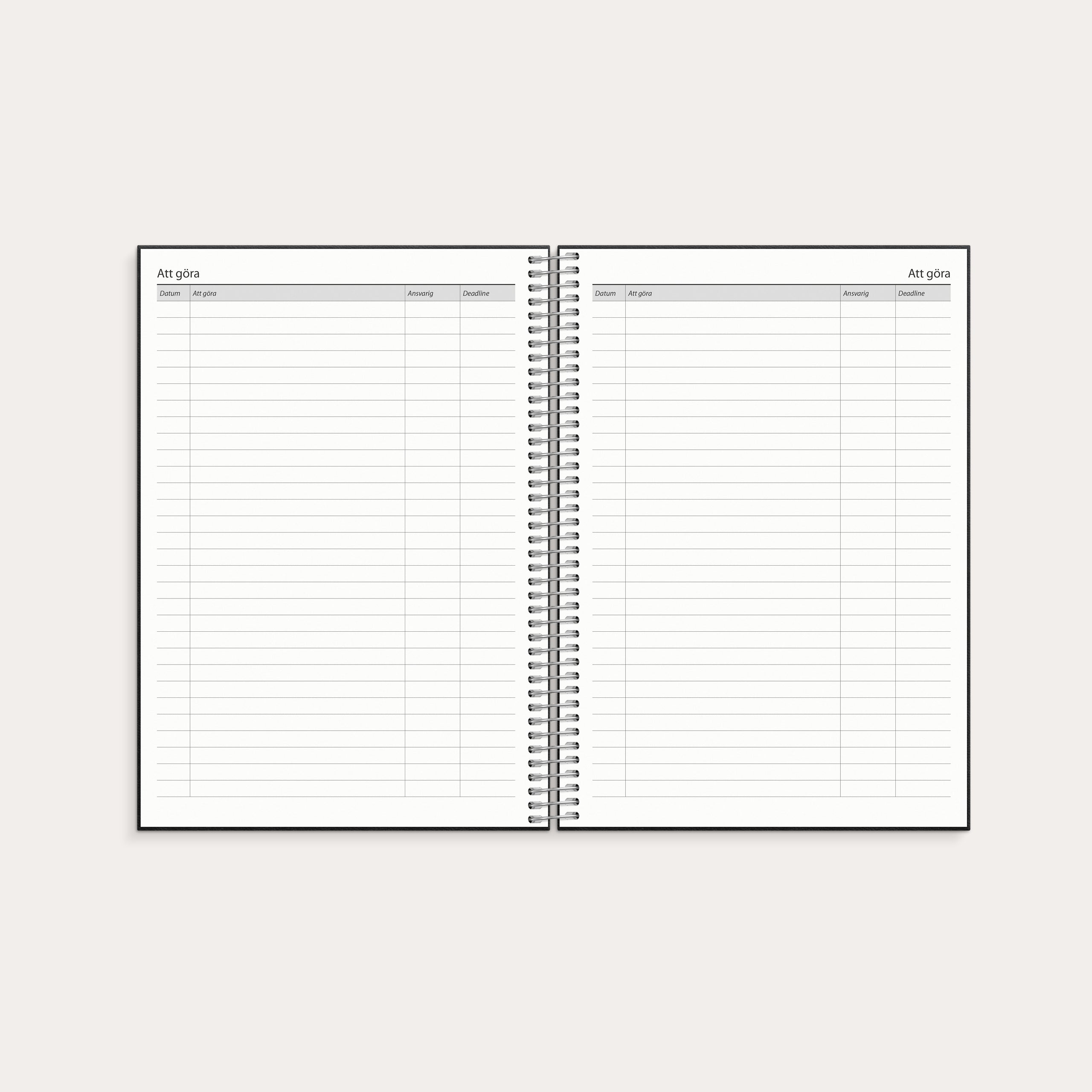 Kalender 2026 Business VIP svart konstläder