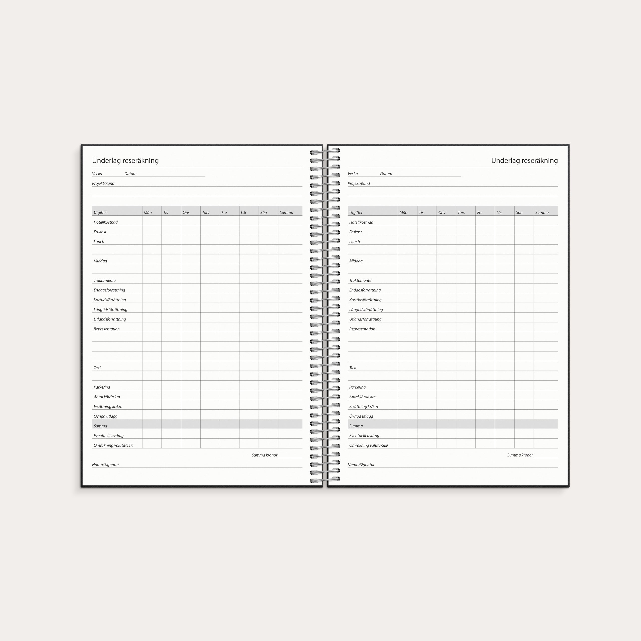 Kalender 2026 Business VIP svart konstläder