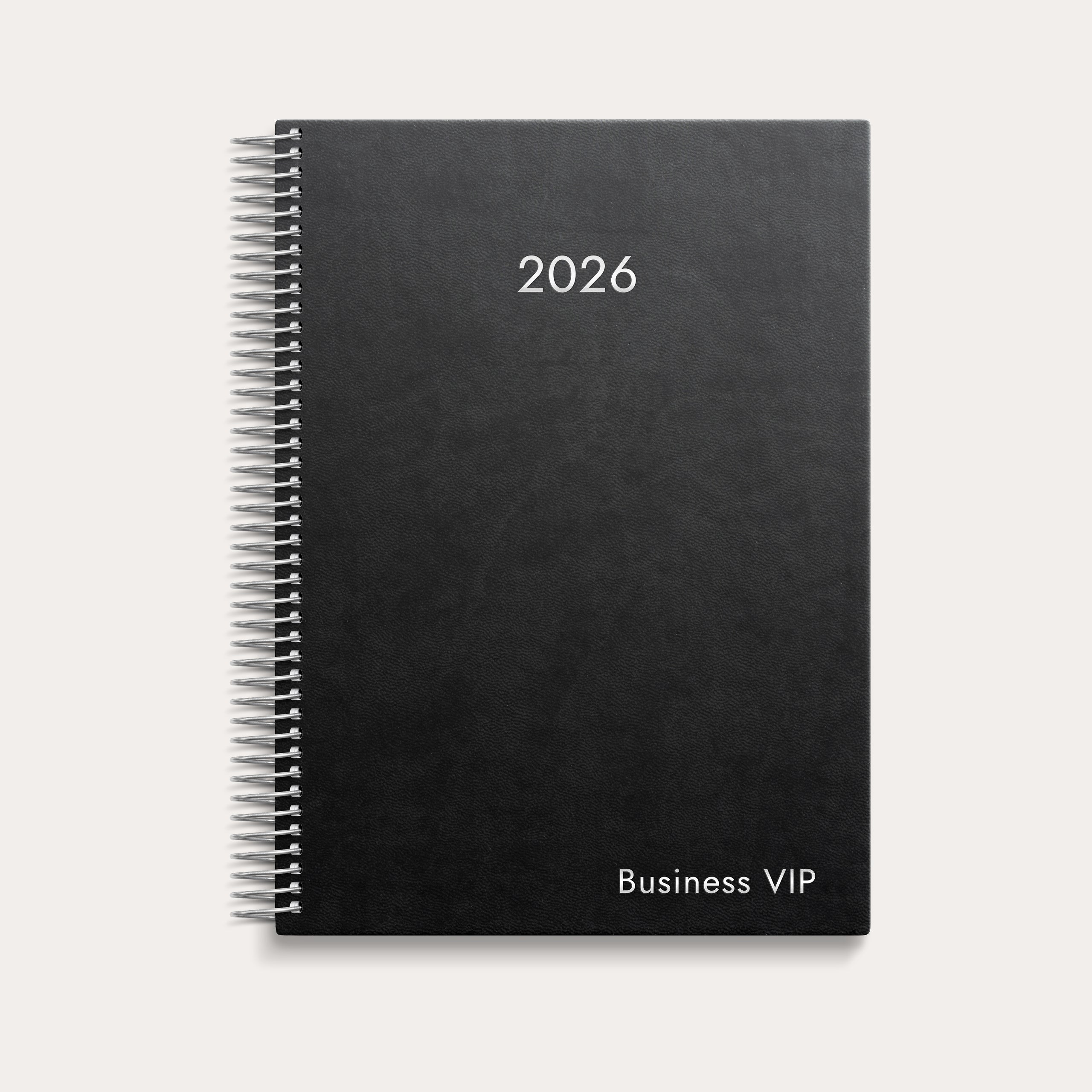 Kalender 2026 Business VIP svart konstläder