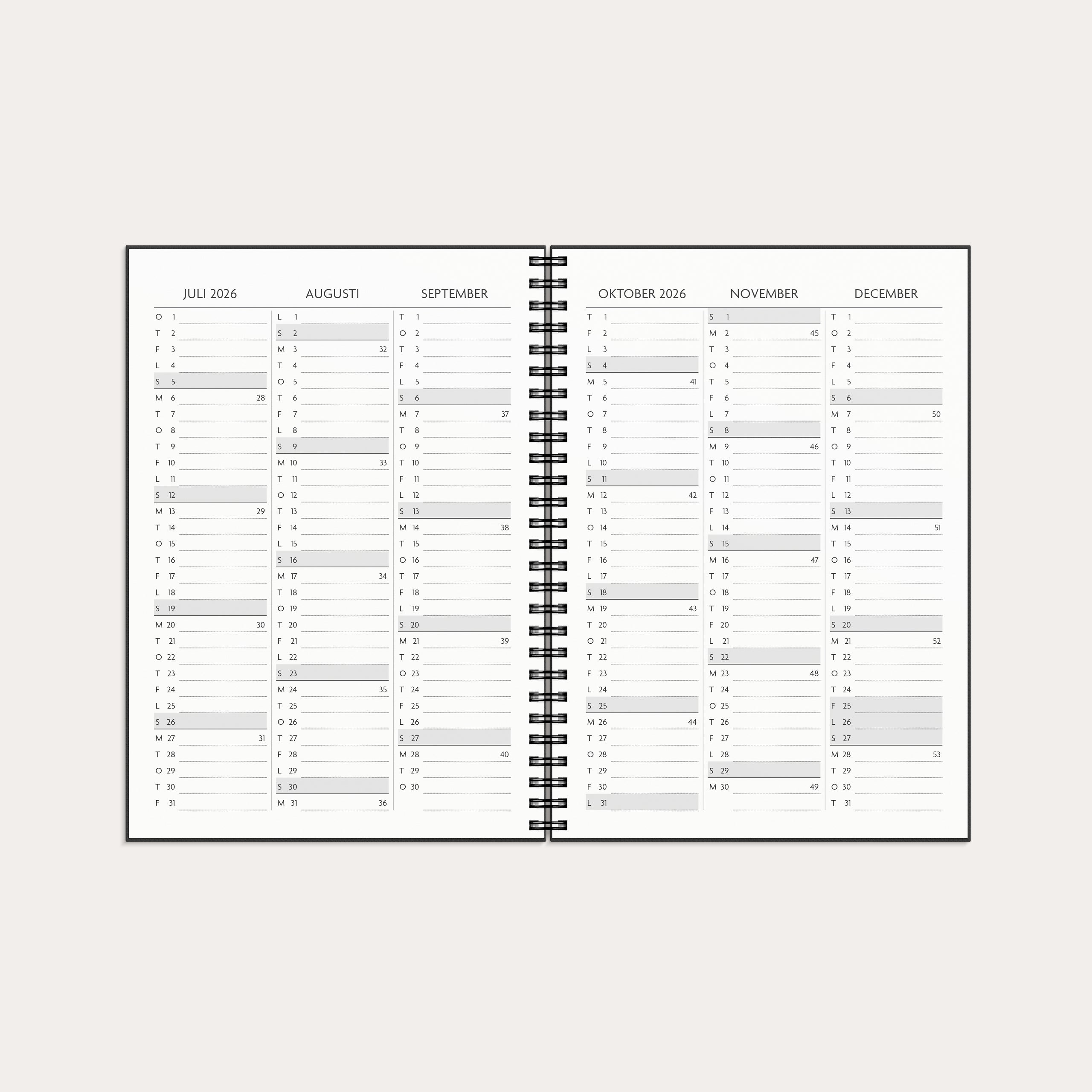 Kalender Få det gjort 2026 svart