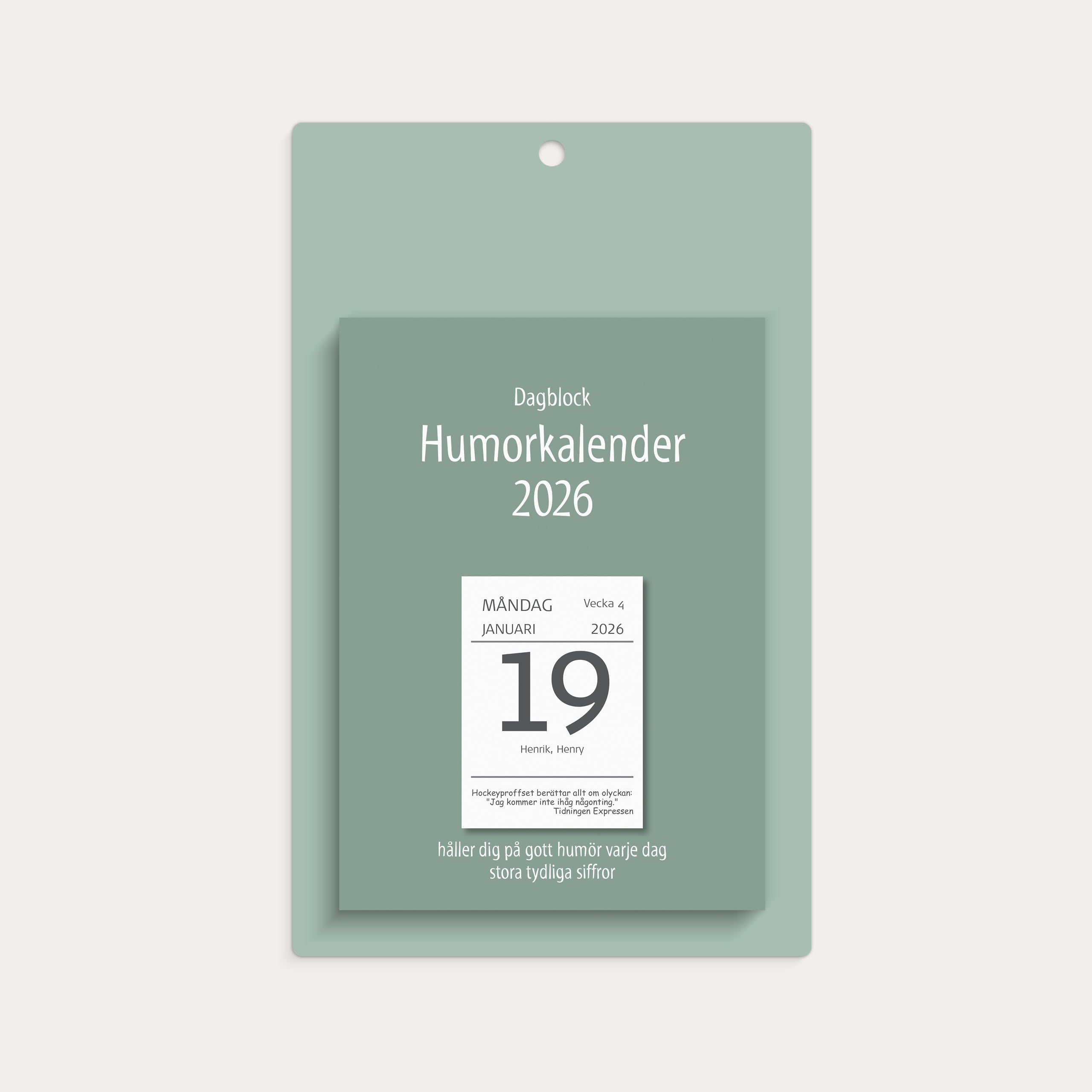 Kalender 2026 Väggplån med dagblock Humor