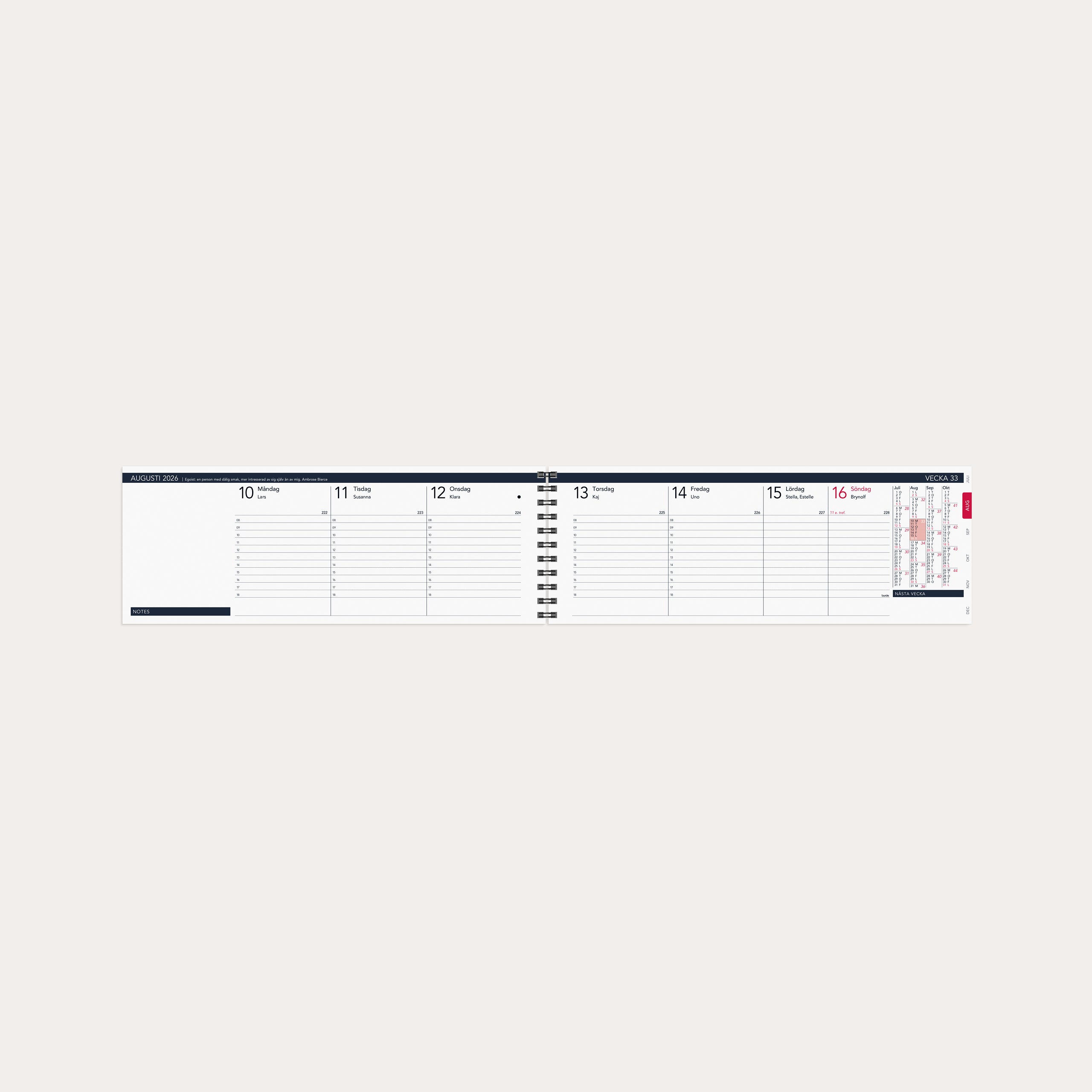 Stor Plankalender Elegant 2026