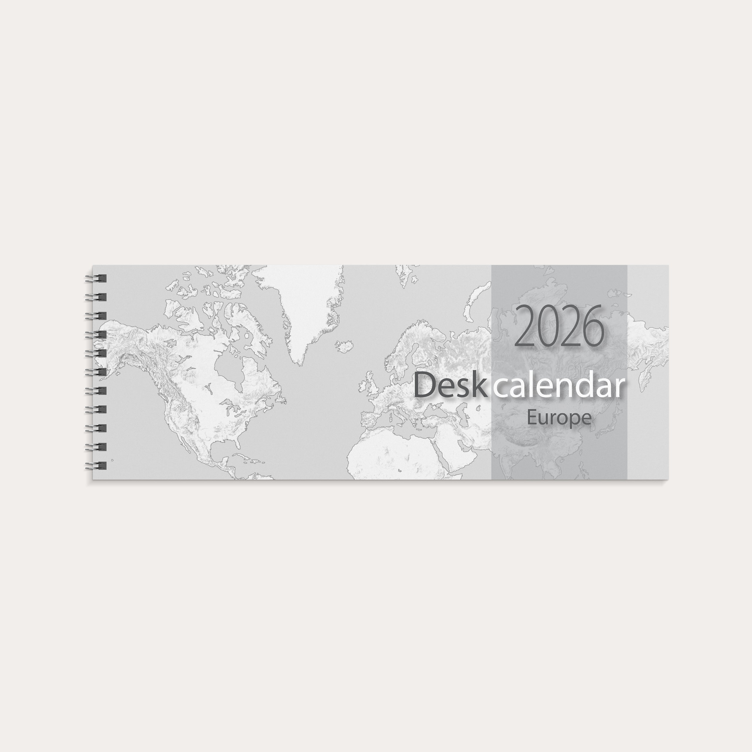 Desk calendar Europe 2026