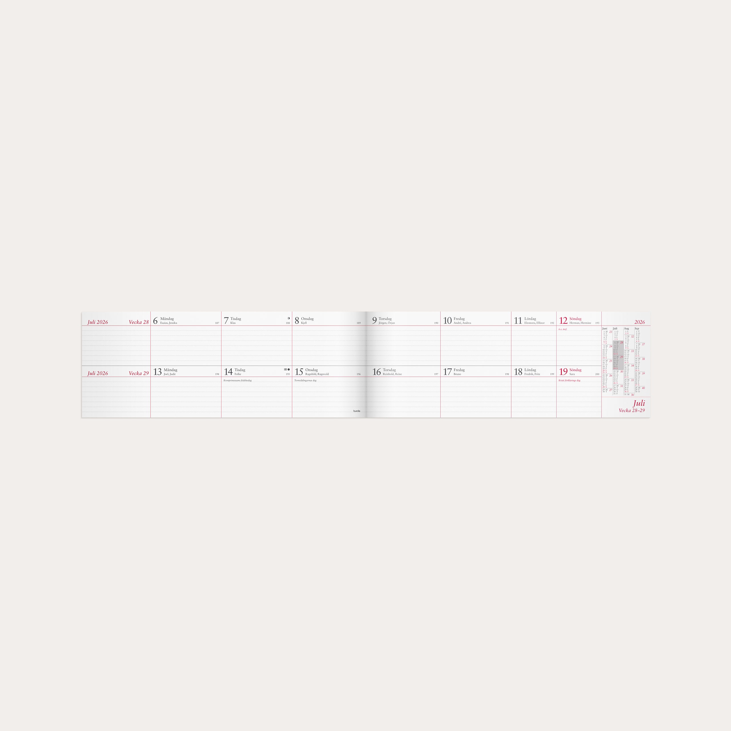 Kalender 2026 Tvåveckors Plankalender