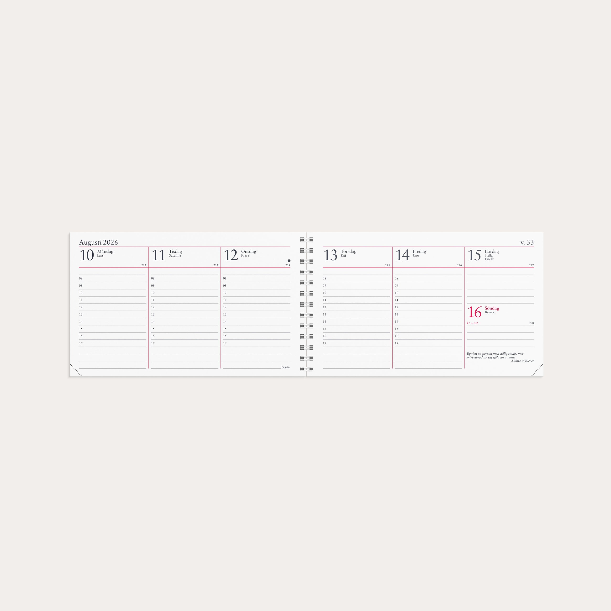 Kalender 2026 Veckokalendern refill