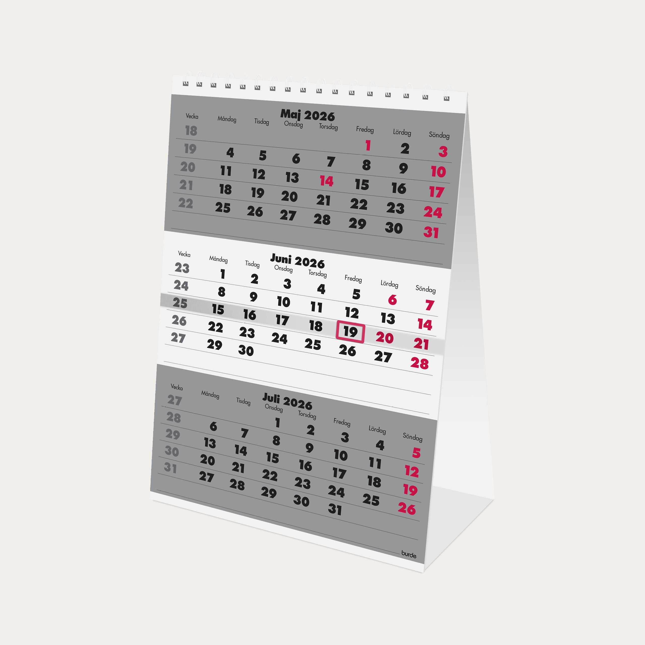 Kalender 2026 Bordskalender Triplaner