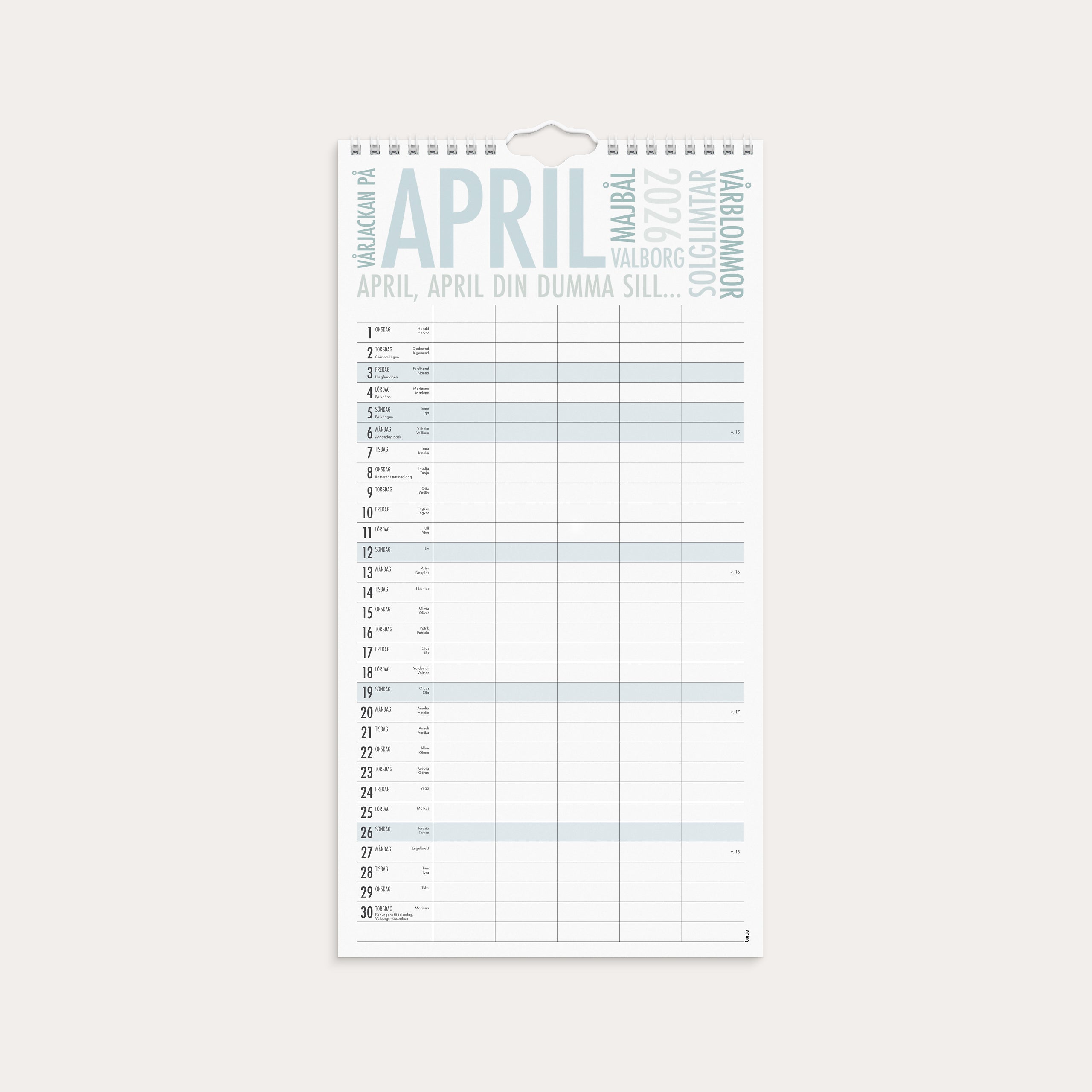 Familjekalender 2026 TrendArt