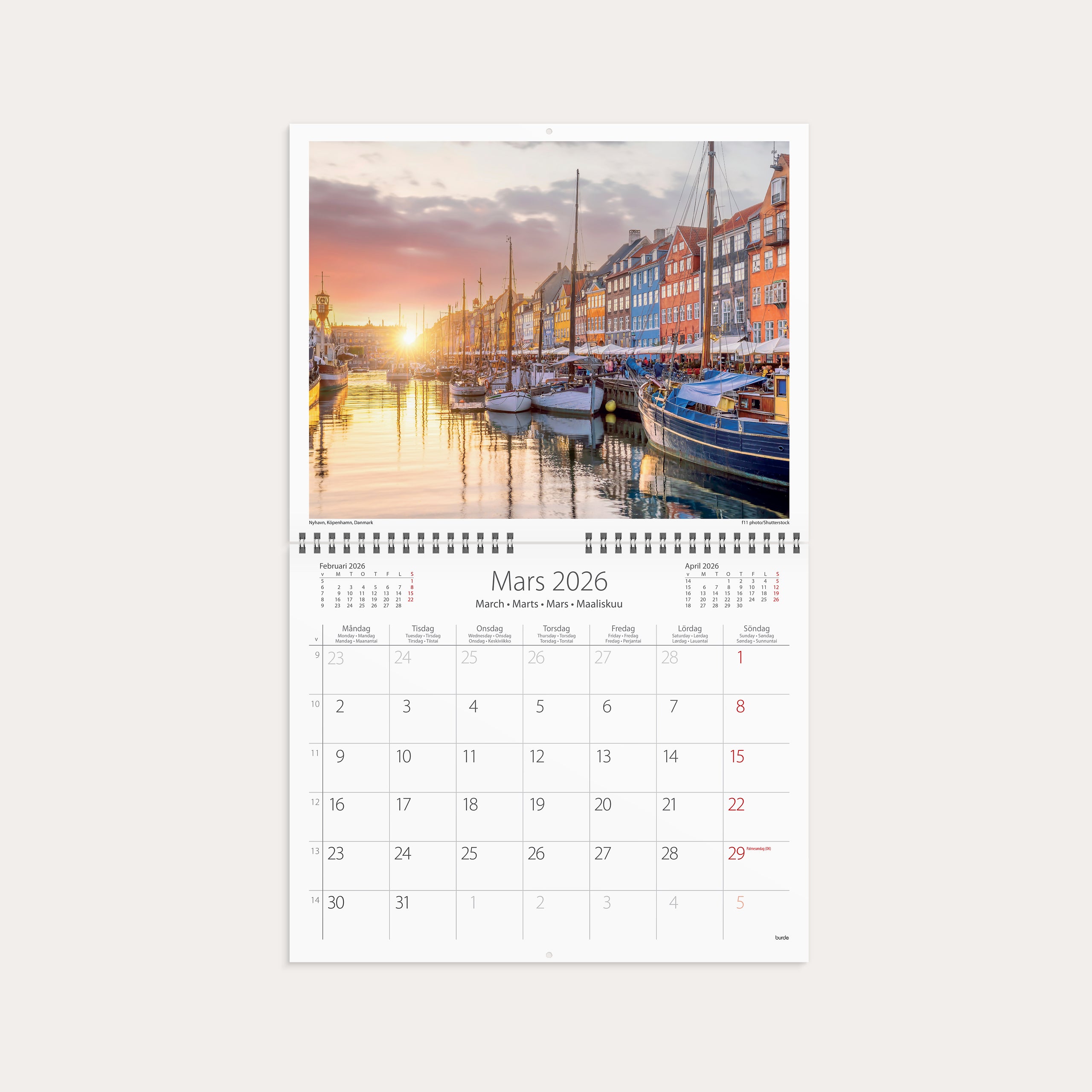 Väggkalender 2026 Scandinavia