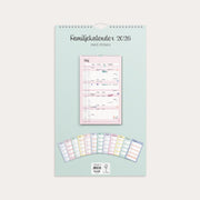 Familjekalender 2026 Pastell stickers