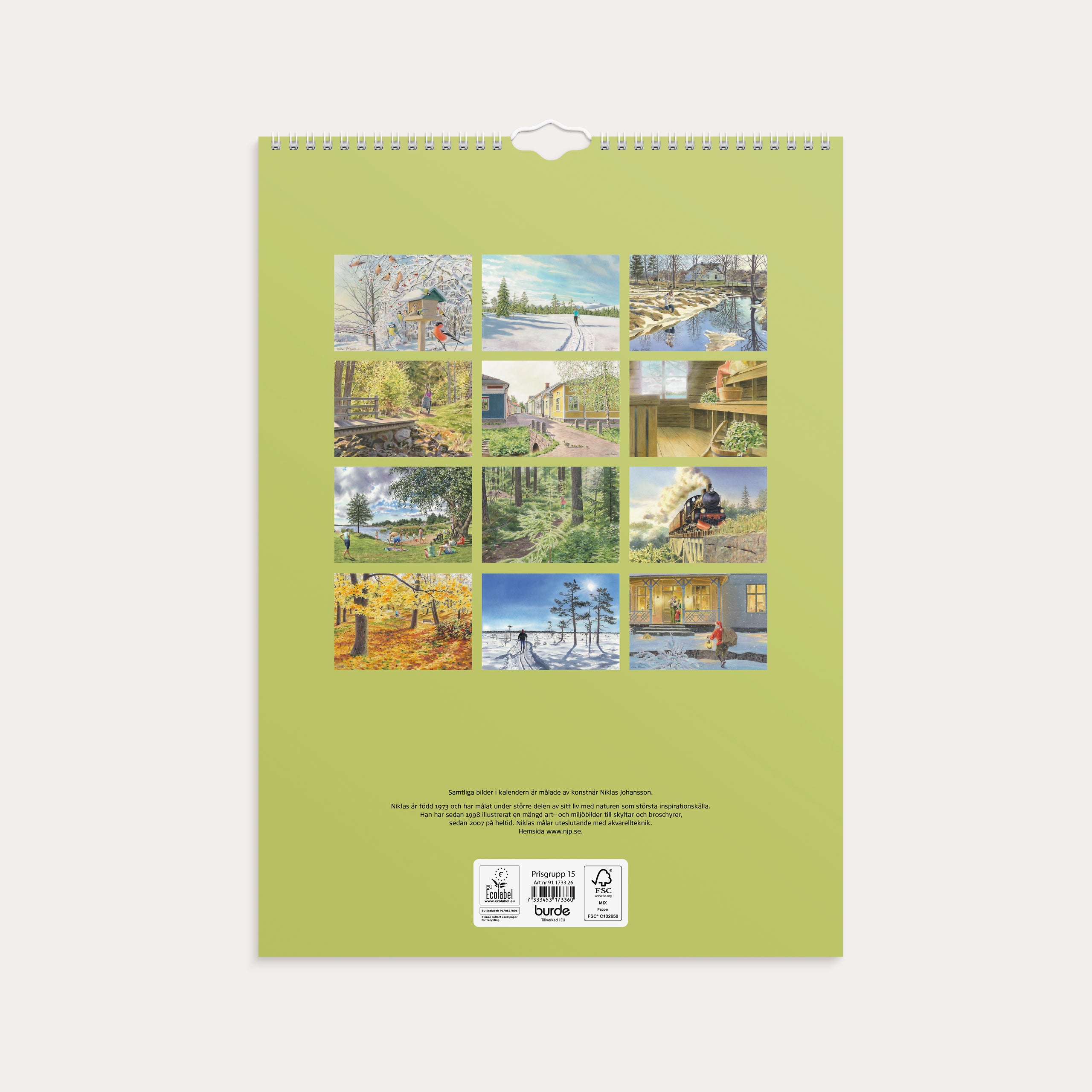 Väggkalender 2026 Klassiska Sverige