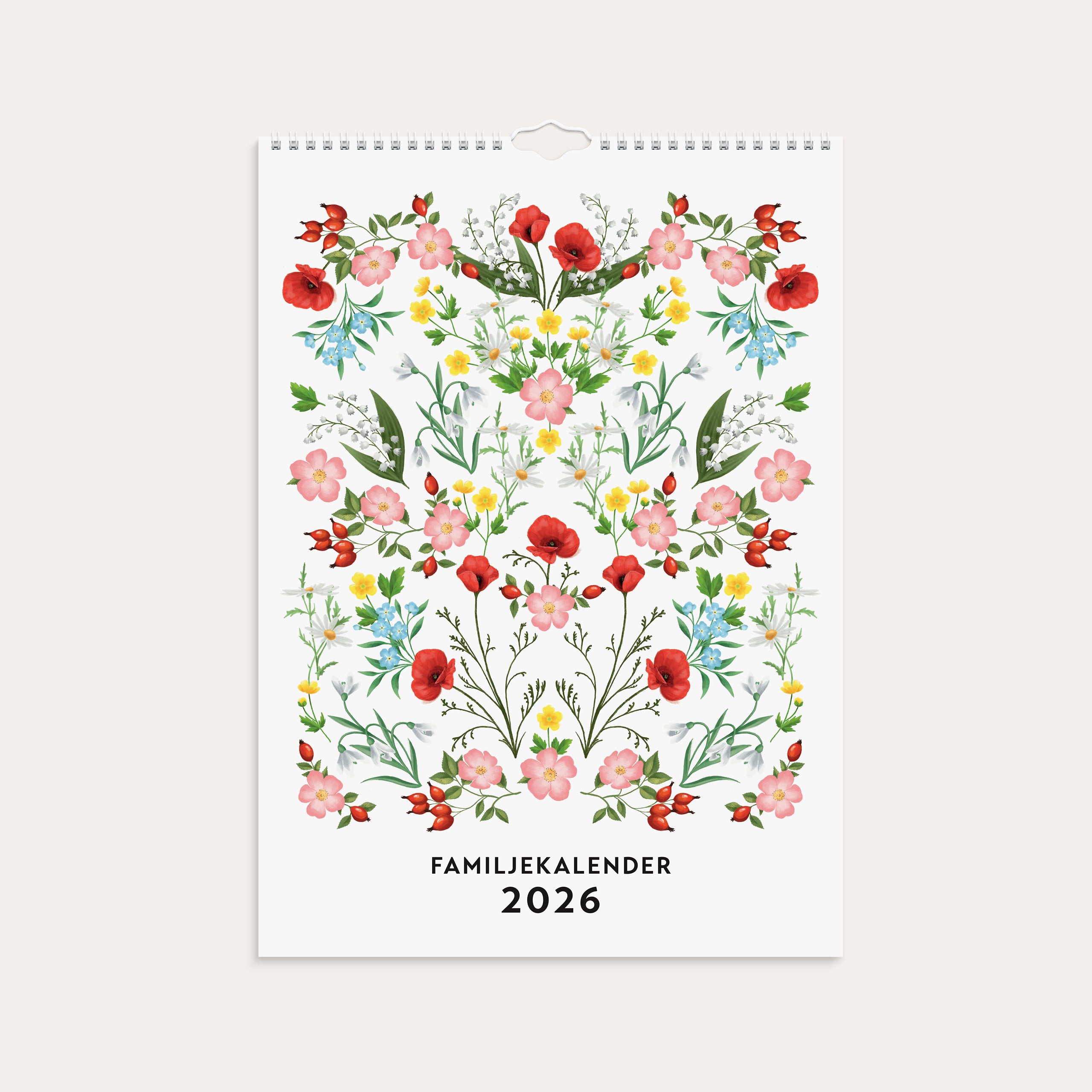 Familjekalender 2026 Illustrerad blomster
