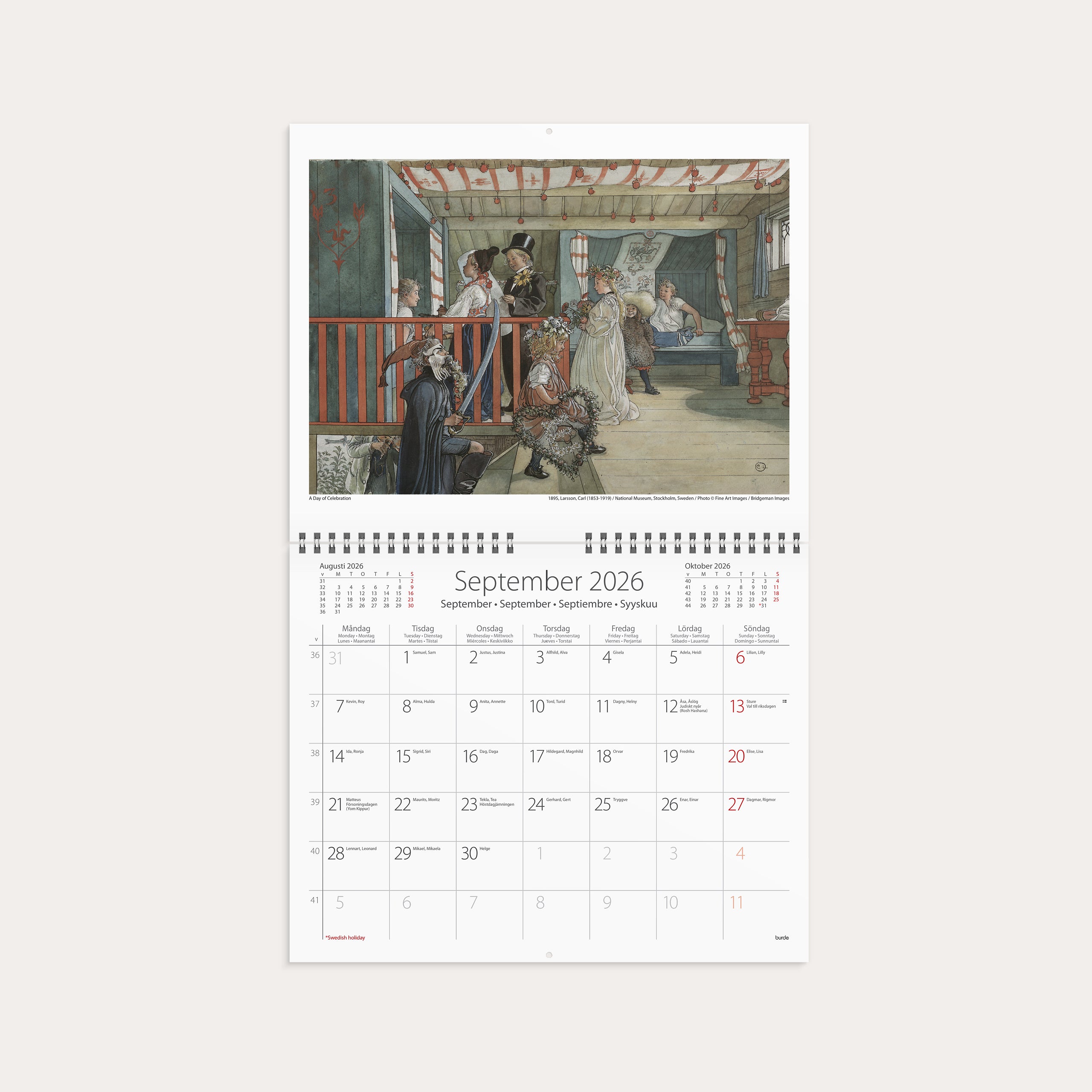 Väggkalender 2026 Carl Larsson