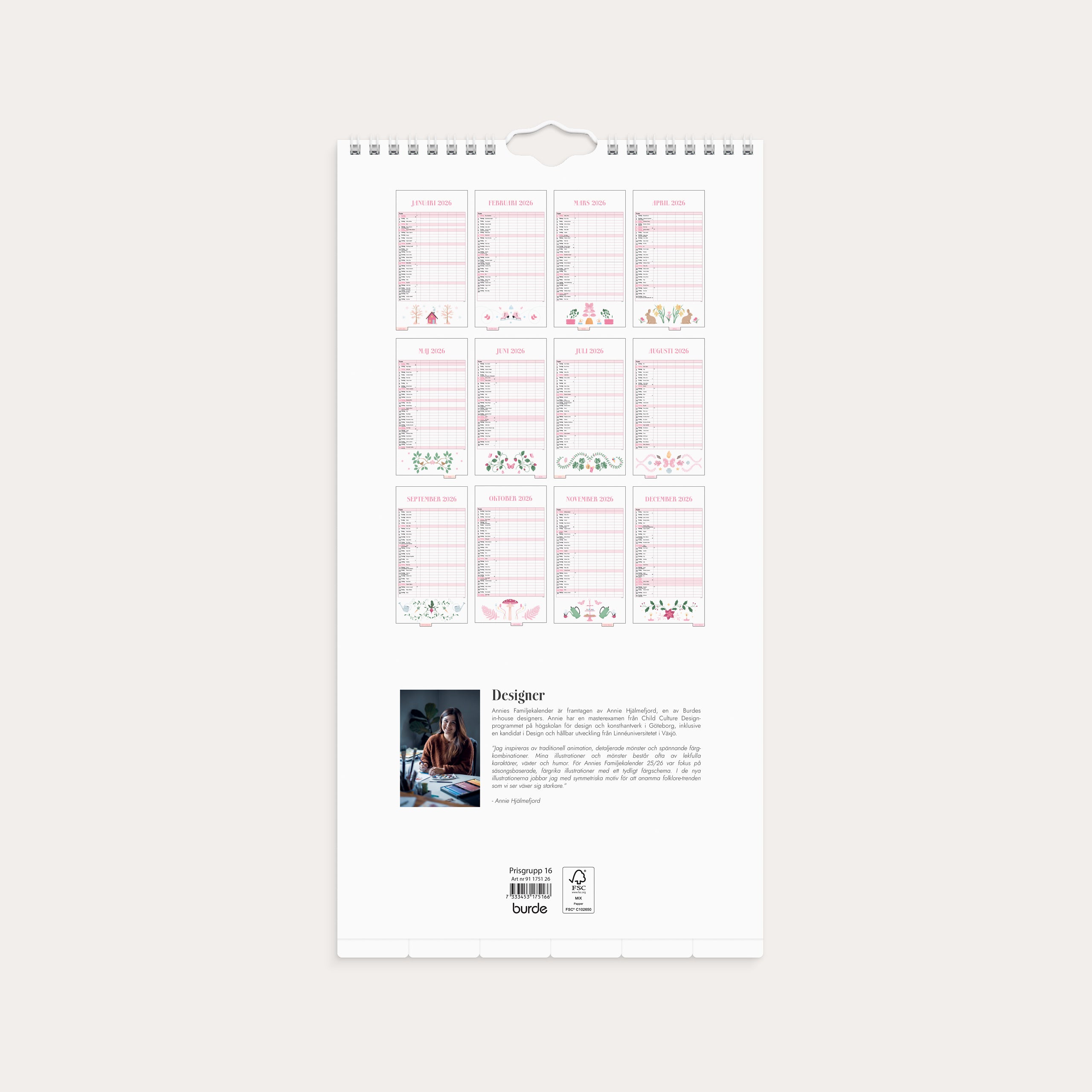 Familjekalender 2026 Annies familj