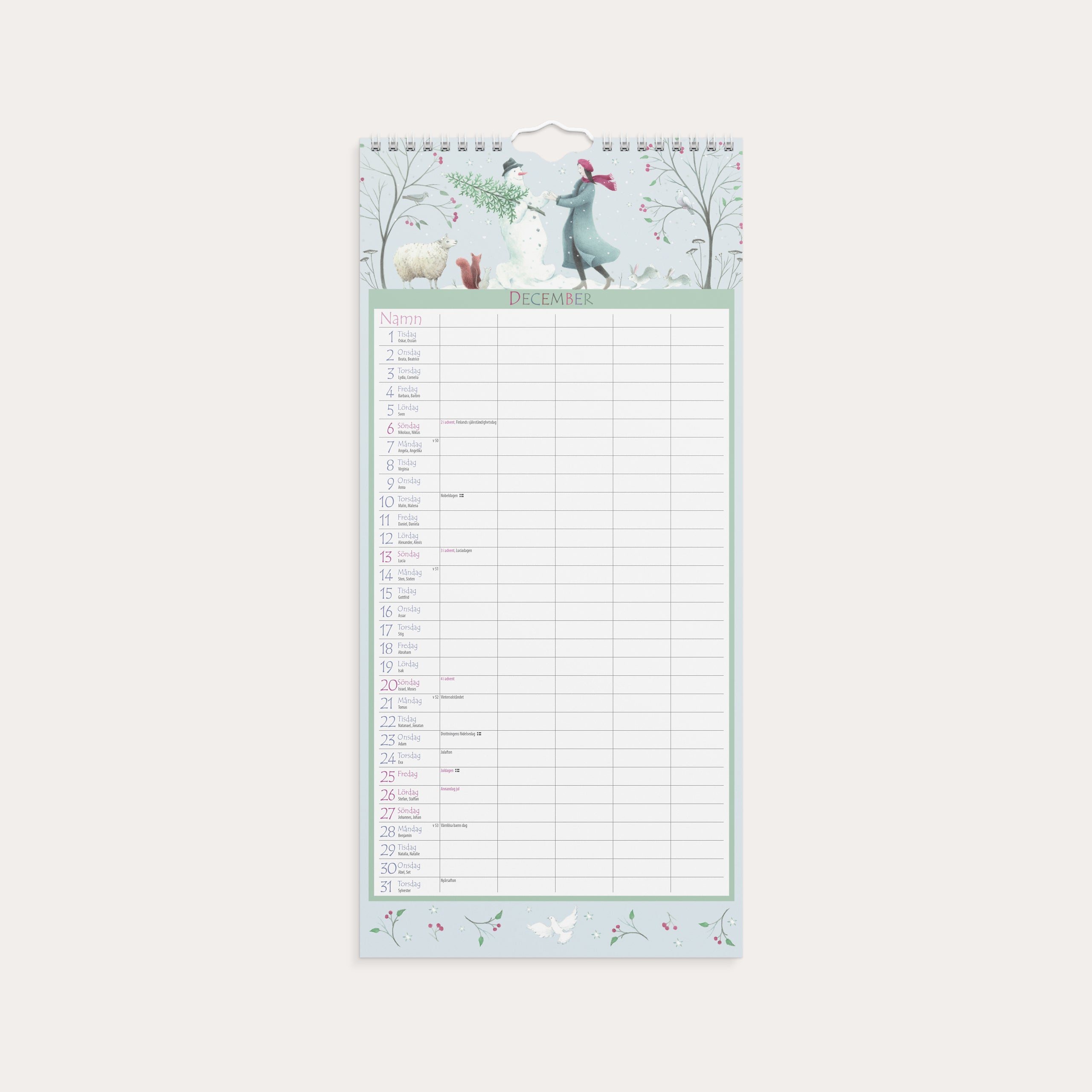 Familjekalender 2026 Magic Garden