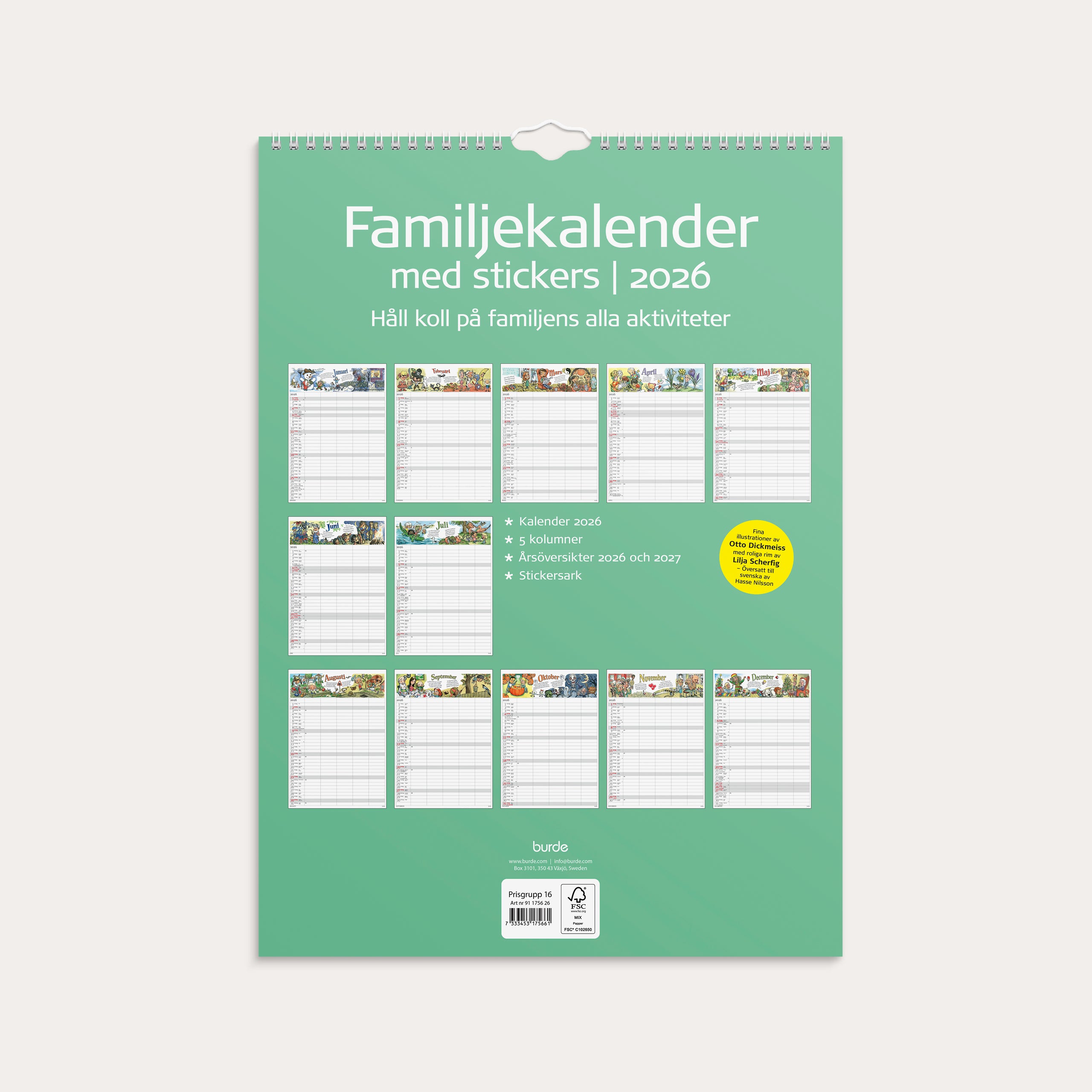 Familjekalender 2026 Stickers