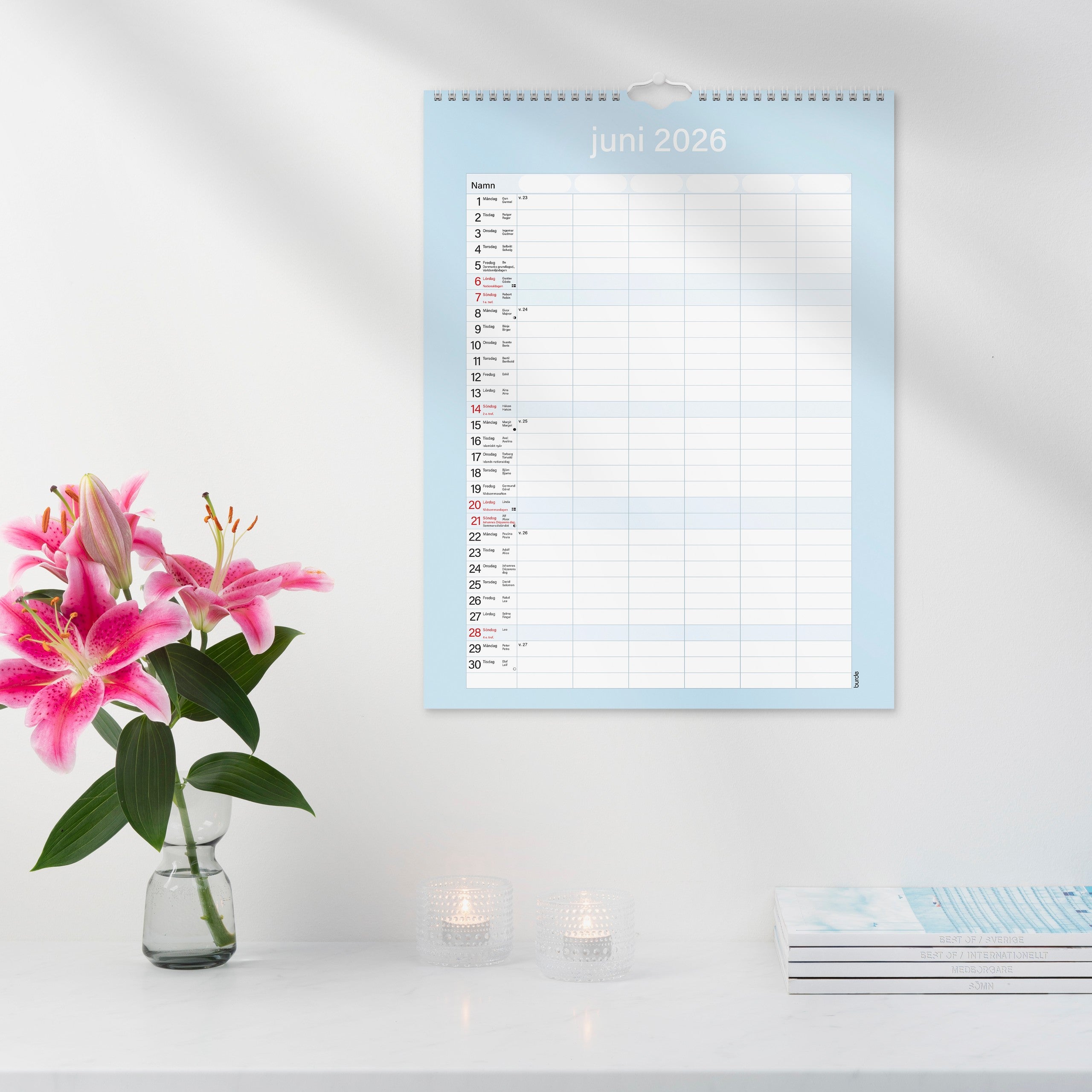 Familjekalender 2026 Praktisk