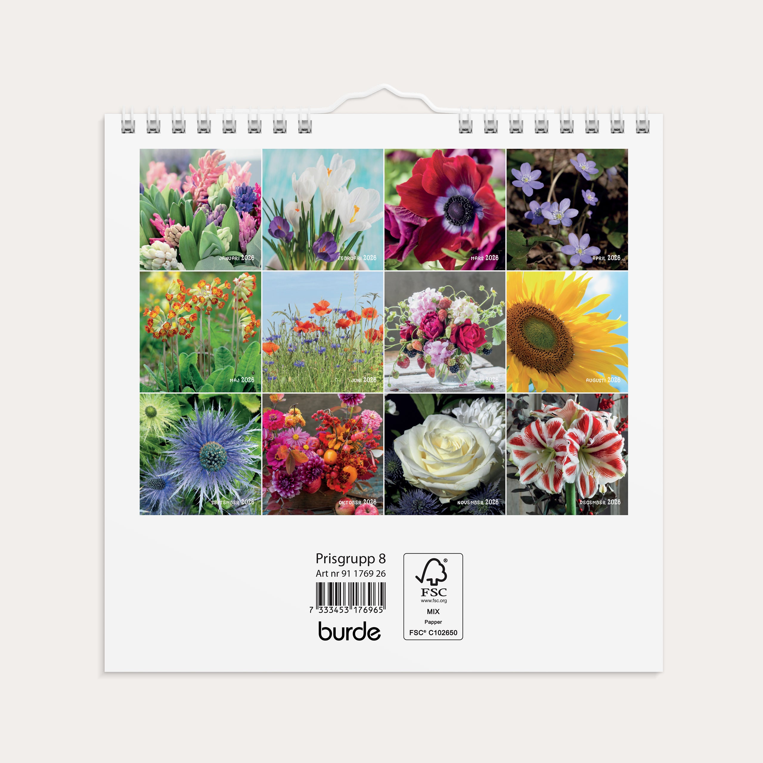 Väggkalender 2026 Blommor