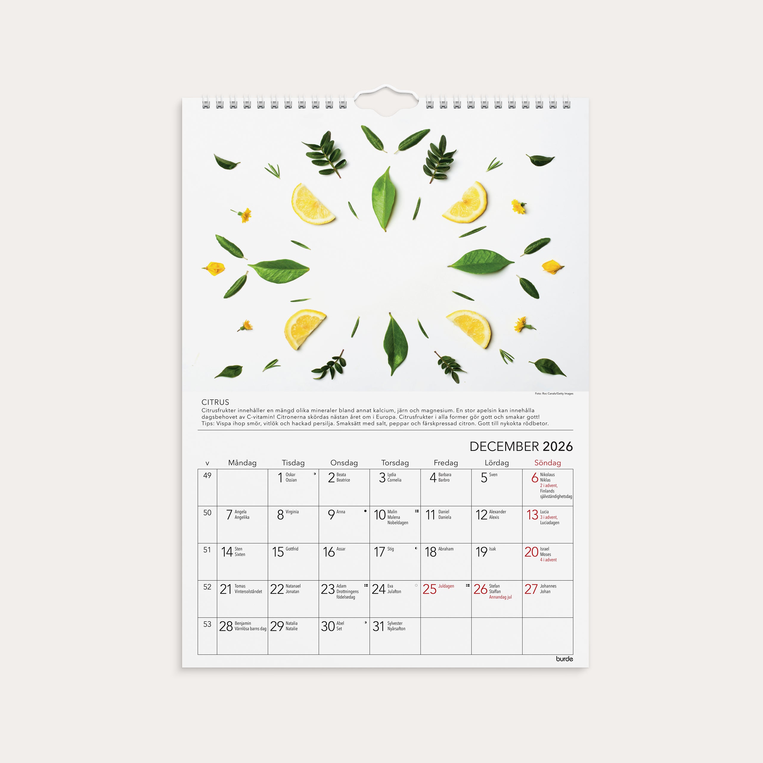 Väggkalender 2026 Gröna tips