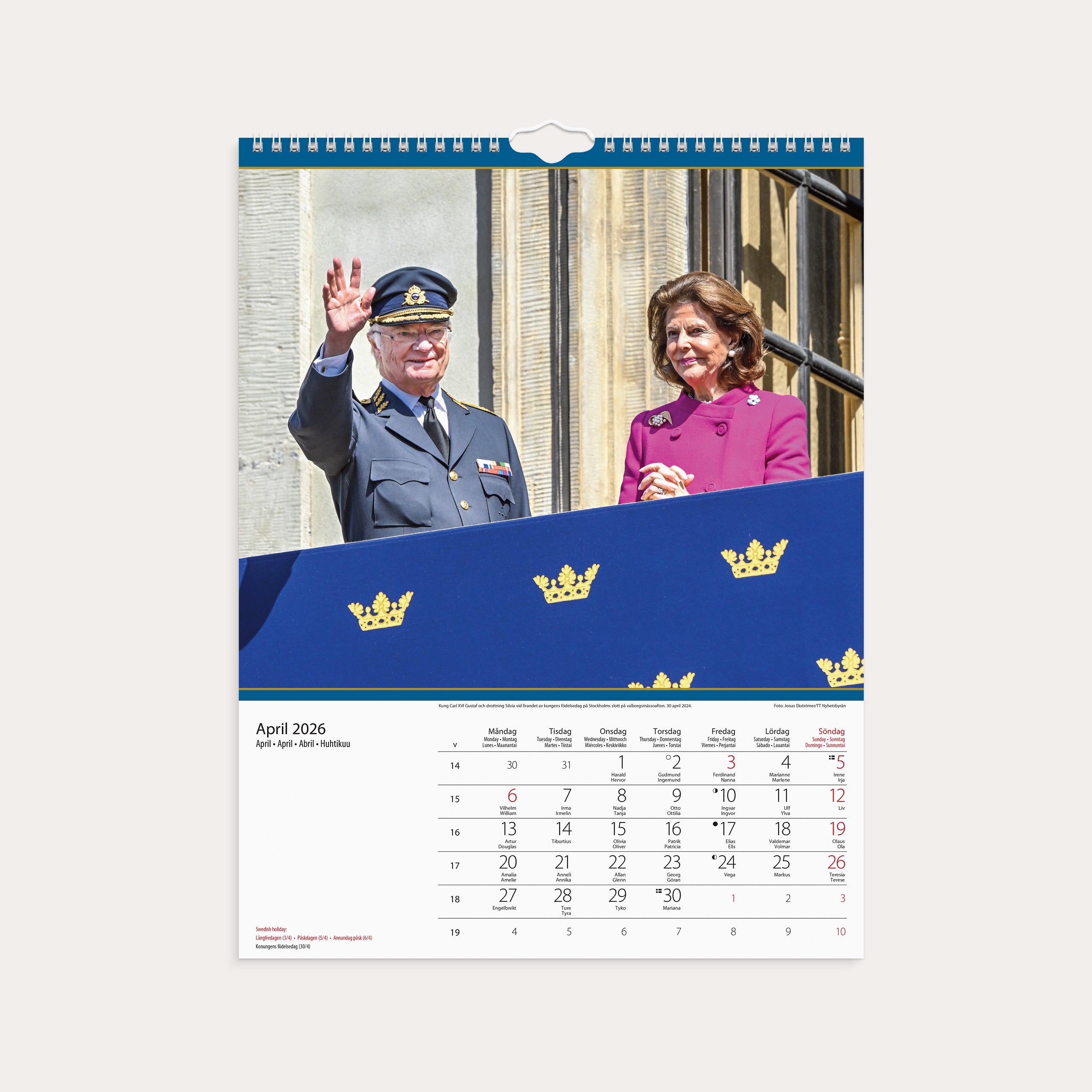 Väggkalender 2026 Kungafamiljen