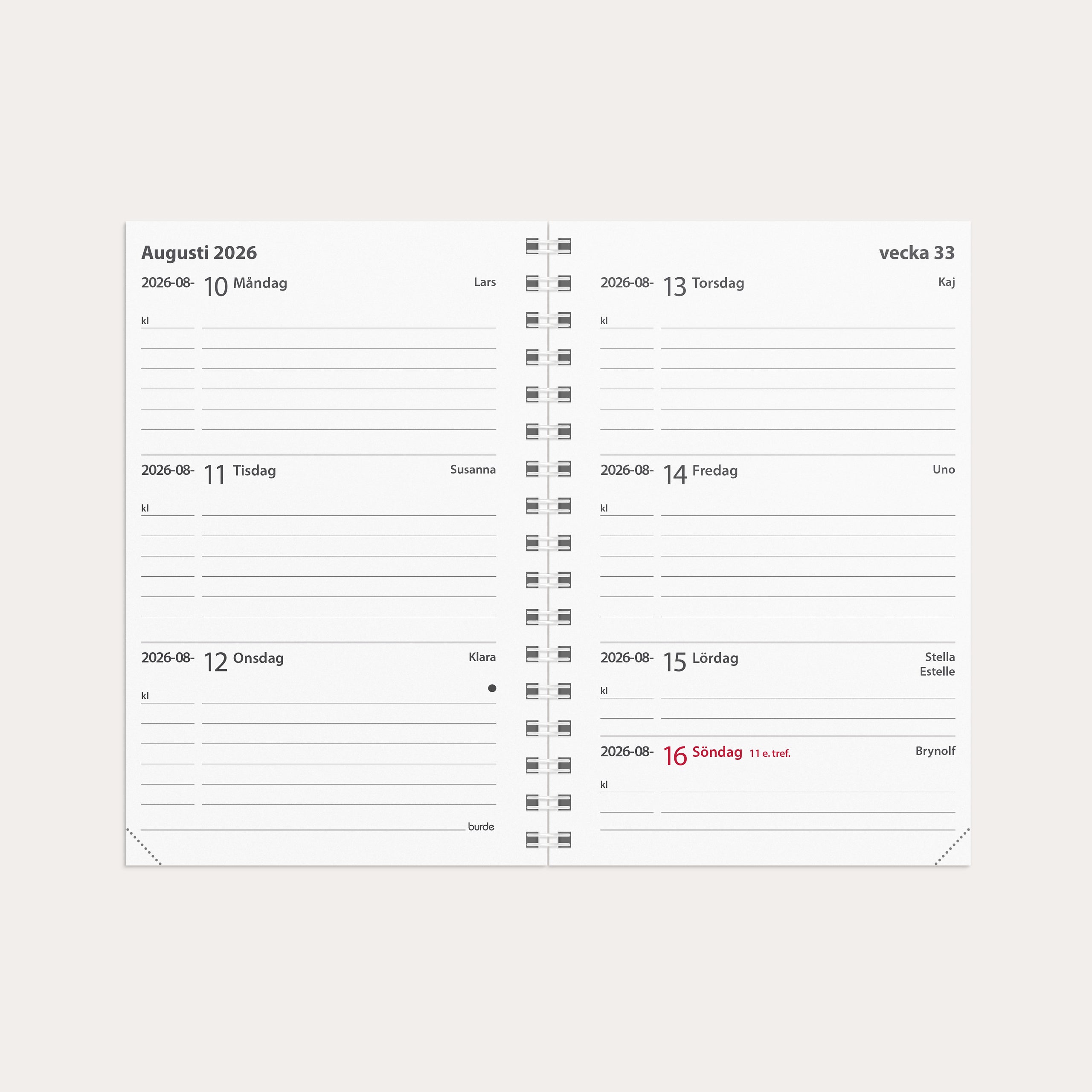 Kalender 2026 Leader refill