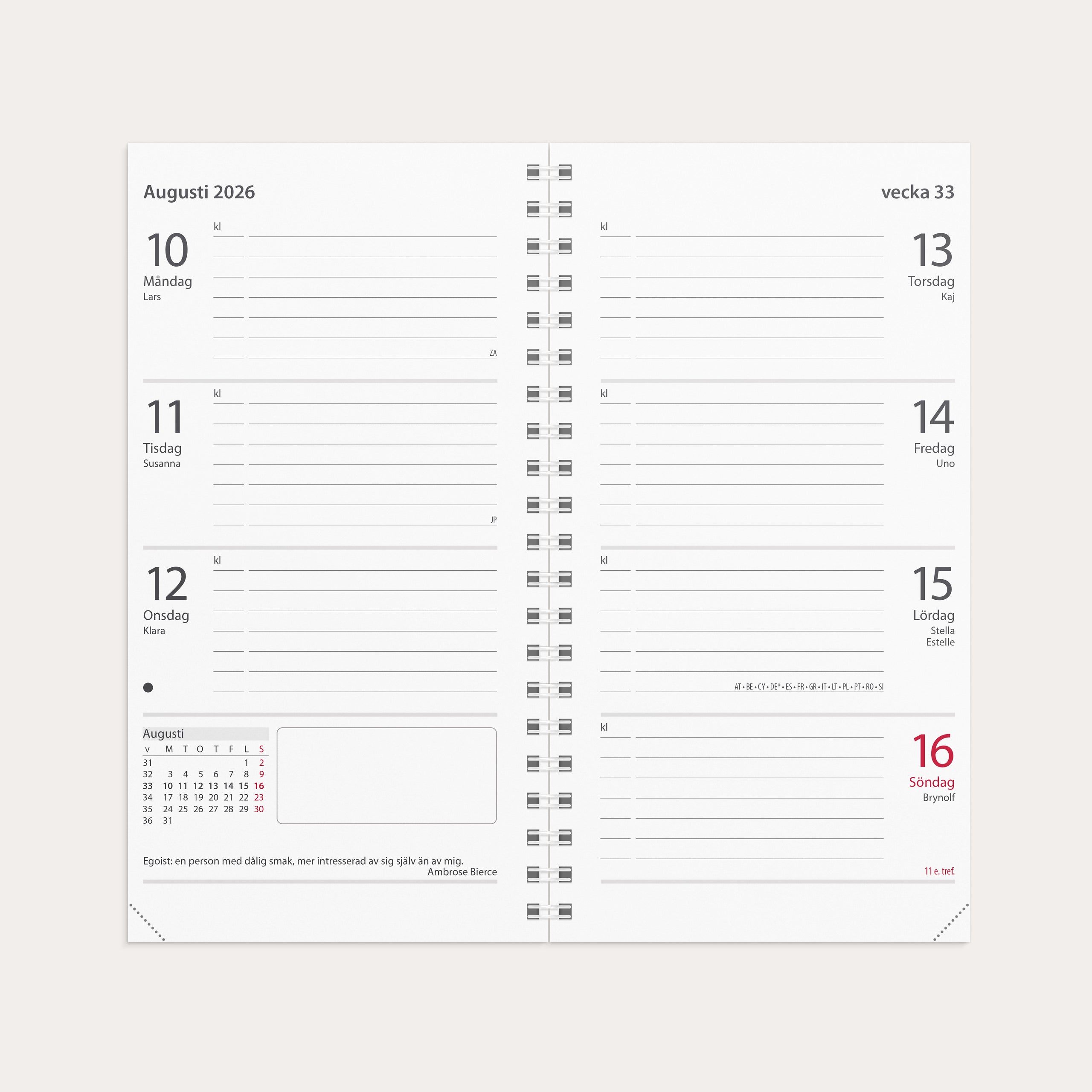 Kalender 2026 Master refill