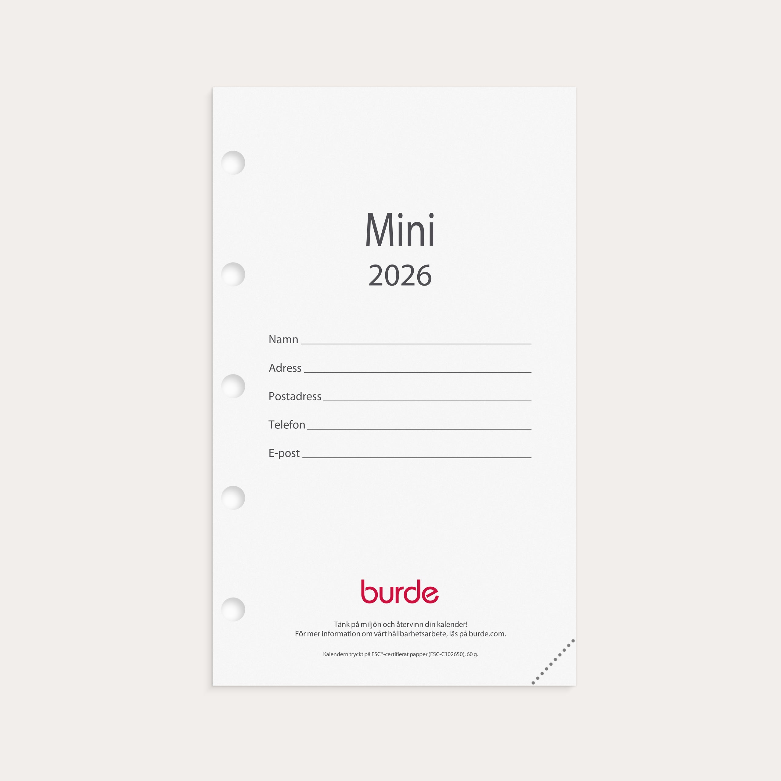 Kalender 2026 Mini kalendersats