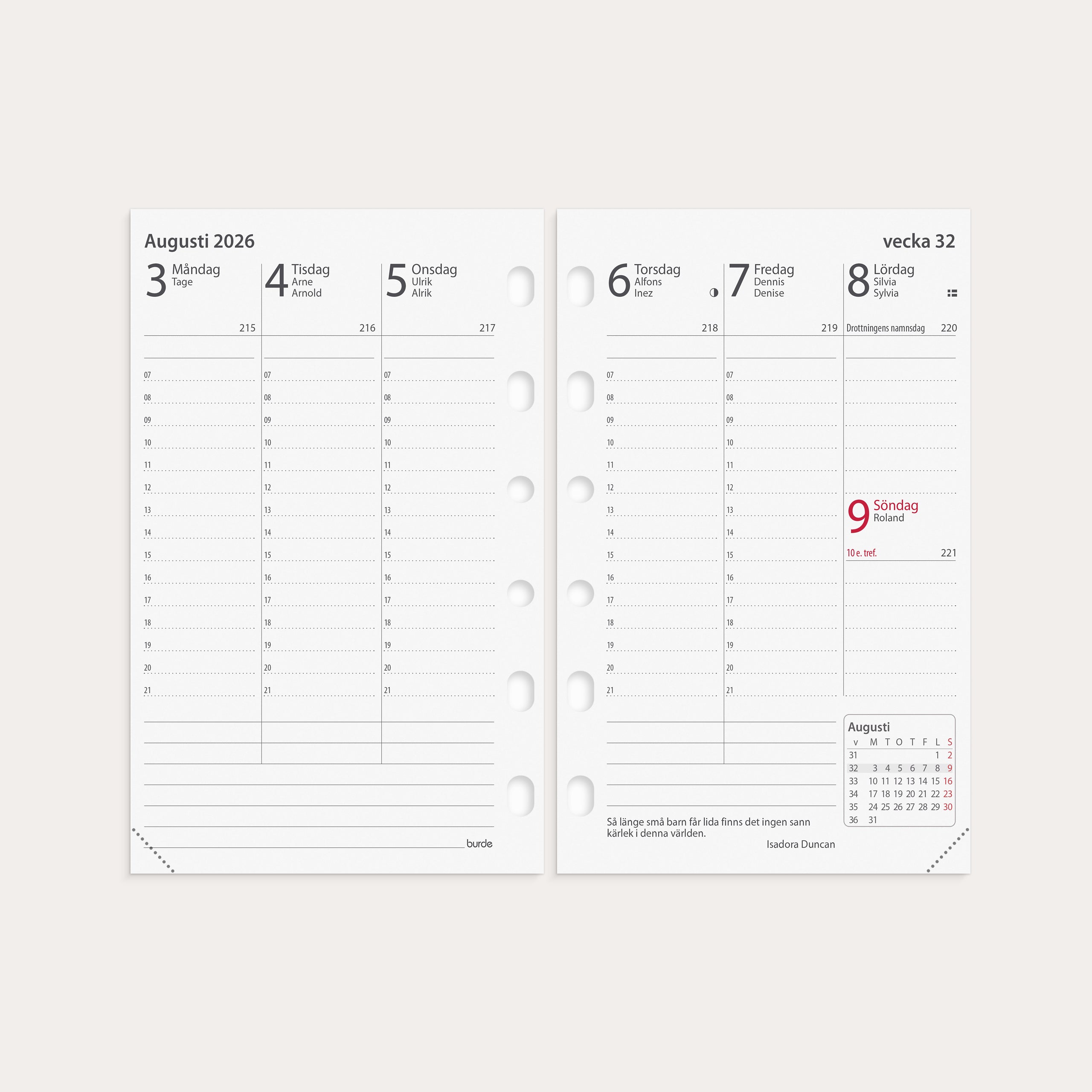 Kalender 2026 Compact kalendersats Prestige