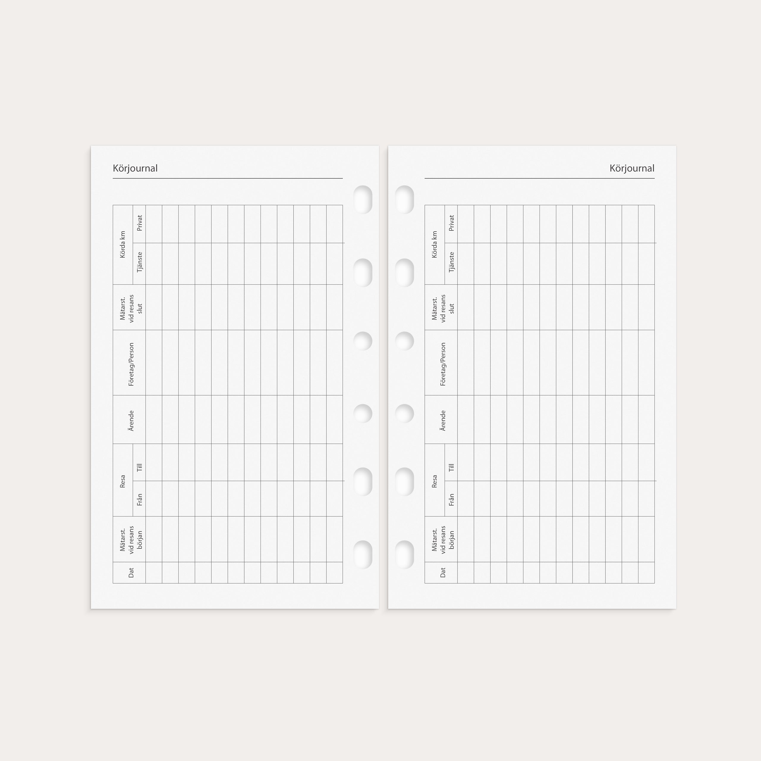 Kalender 2026 Compact Systemkal svart konstläder