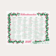 Väggkalender 2026 Lilla Hallonalmanackan