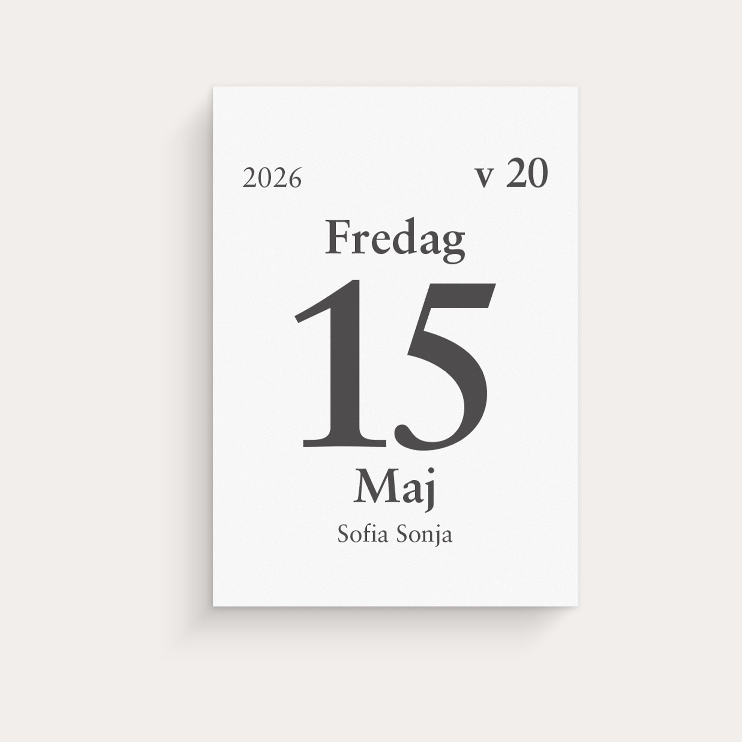 Kalender 2026 Dagblock 75x107 mm