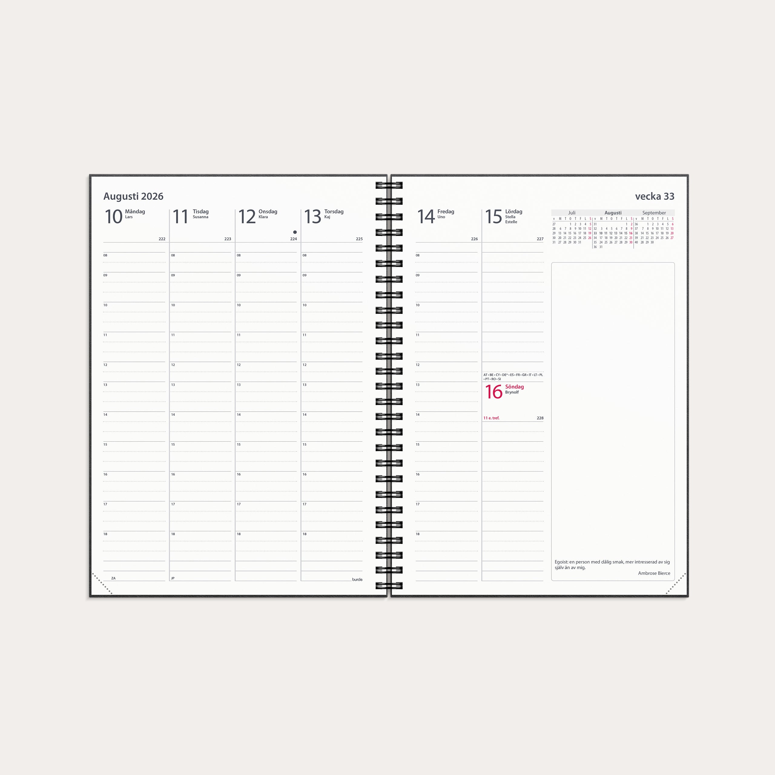 Kalender 2026 Business A5 Country