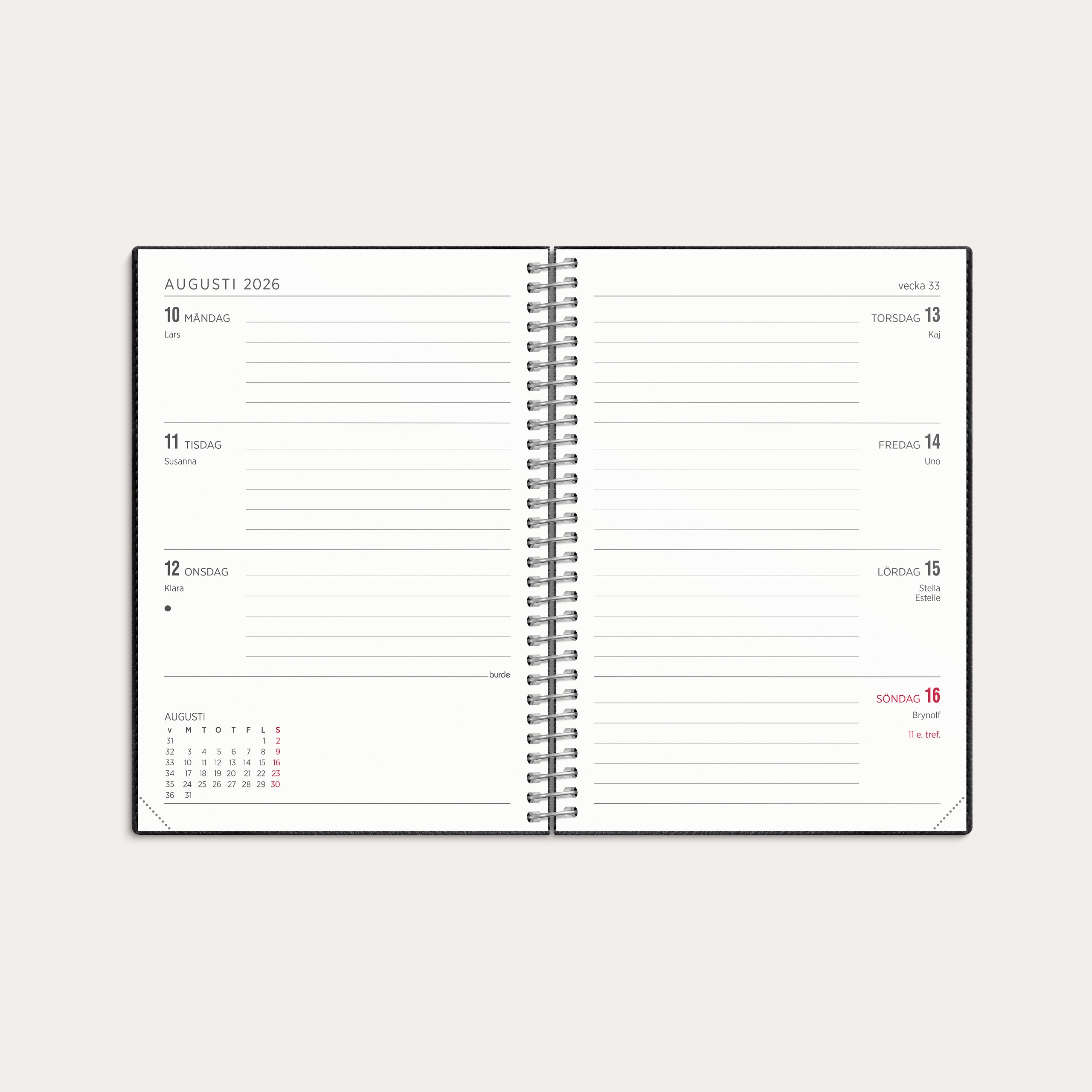 Kalender 2026 Senator A6 Twist svart