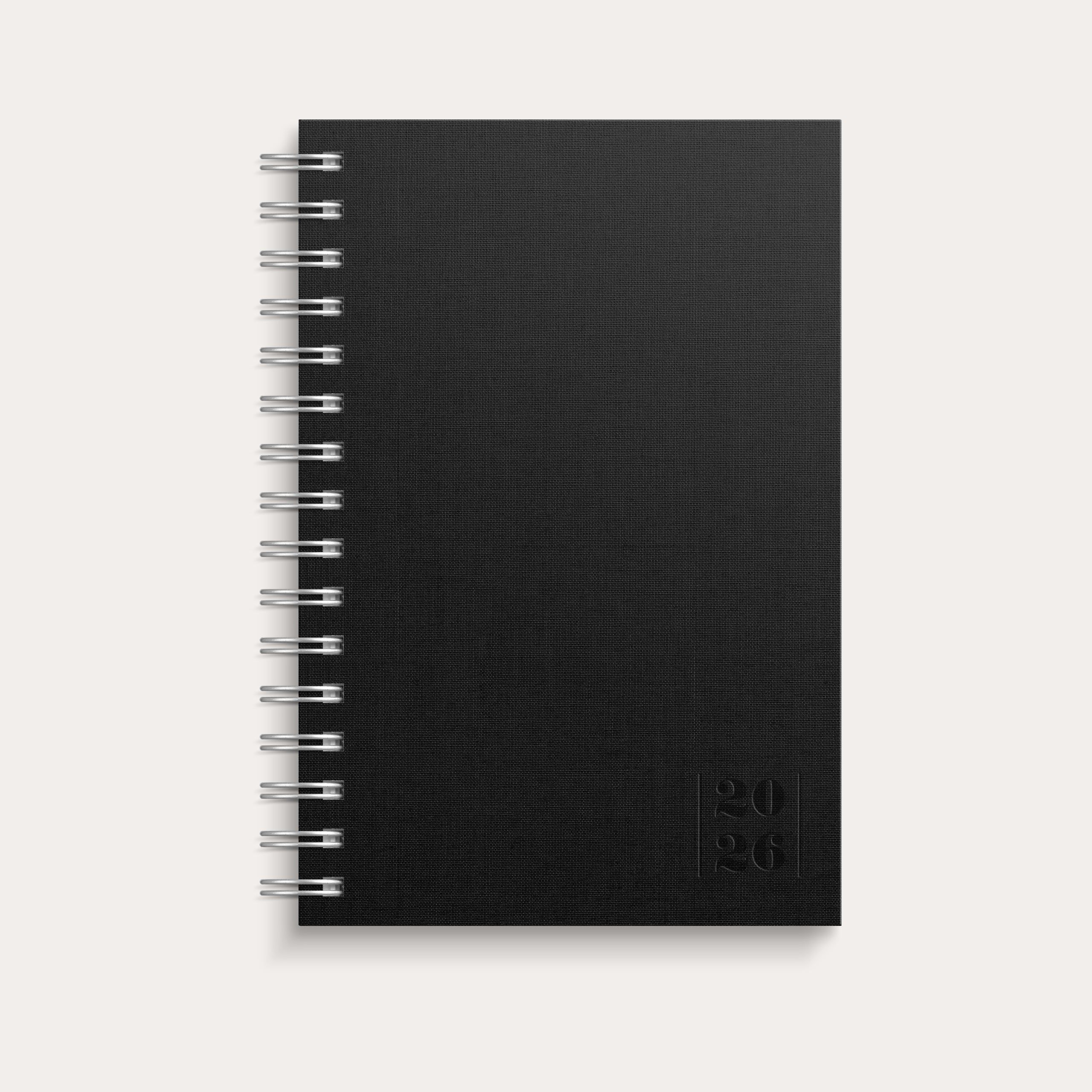 Kalender 2026 Dagbok Textile svart