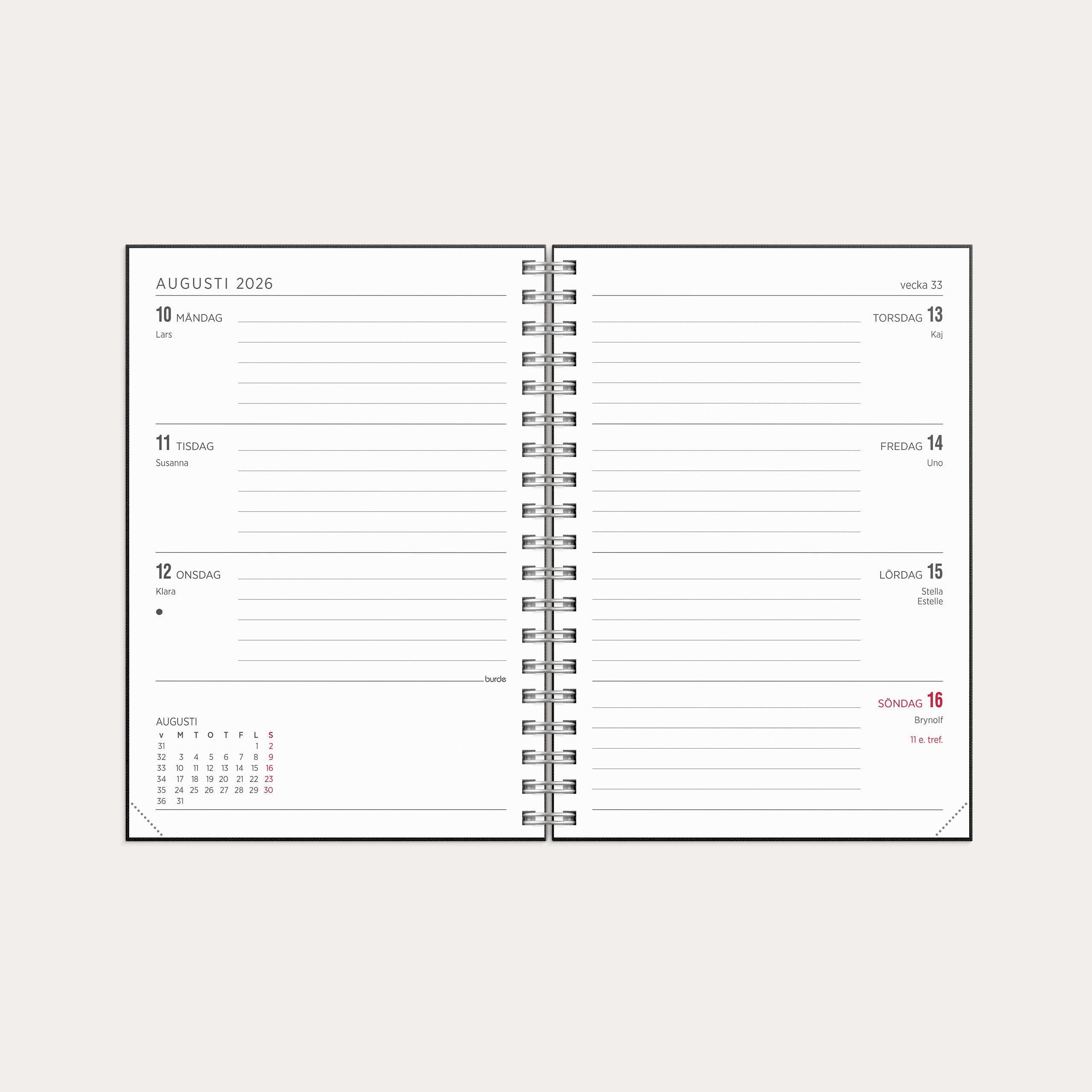 Kalender 2026 Senator A6 Textile svart