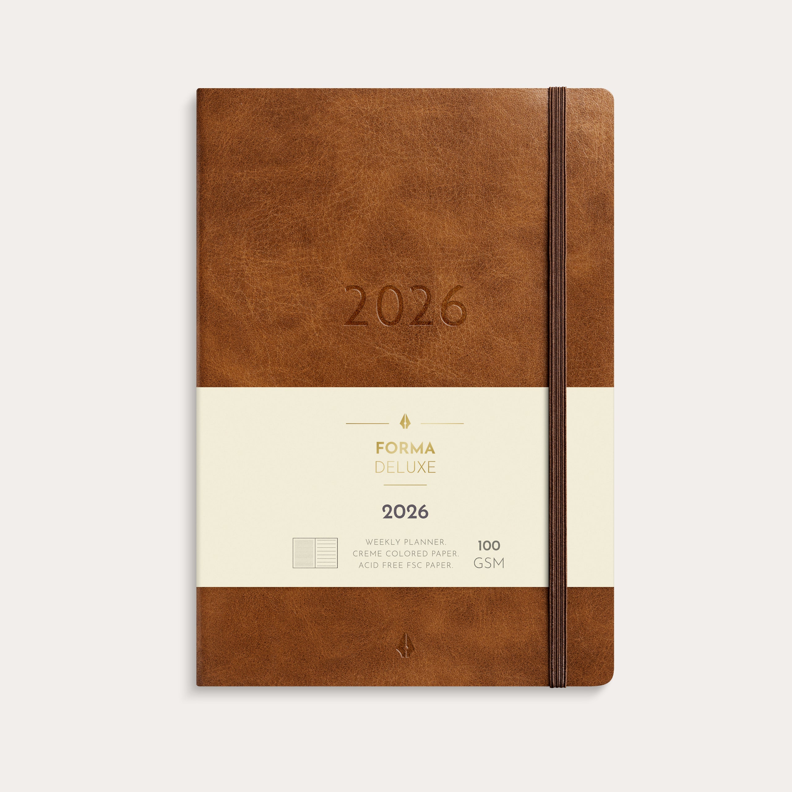 Kalender 2026 Stor Veckokalender Forma Deluxe brun