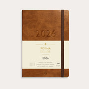 Kalender 2026 Liten Veckokalender Forma Deluxe brun