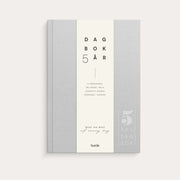 5-årsdagbok ljusgrå linnetextil