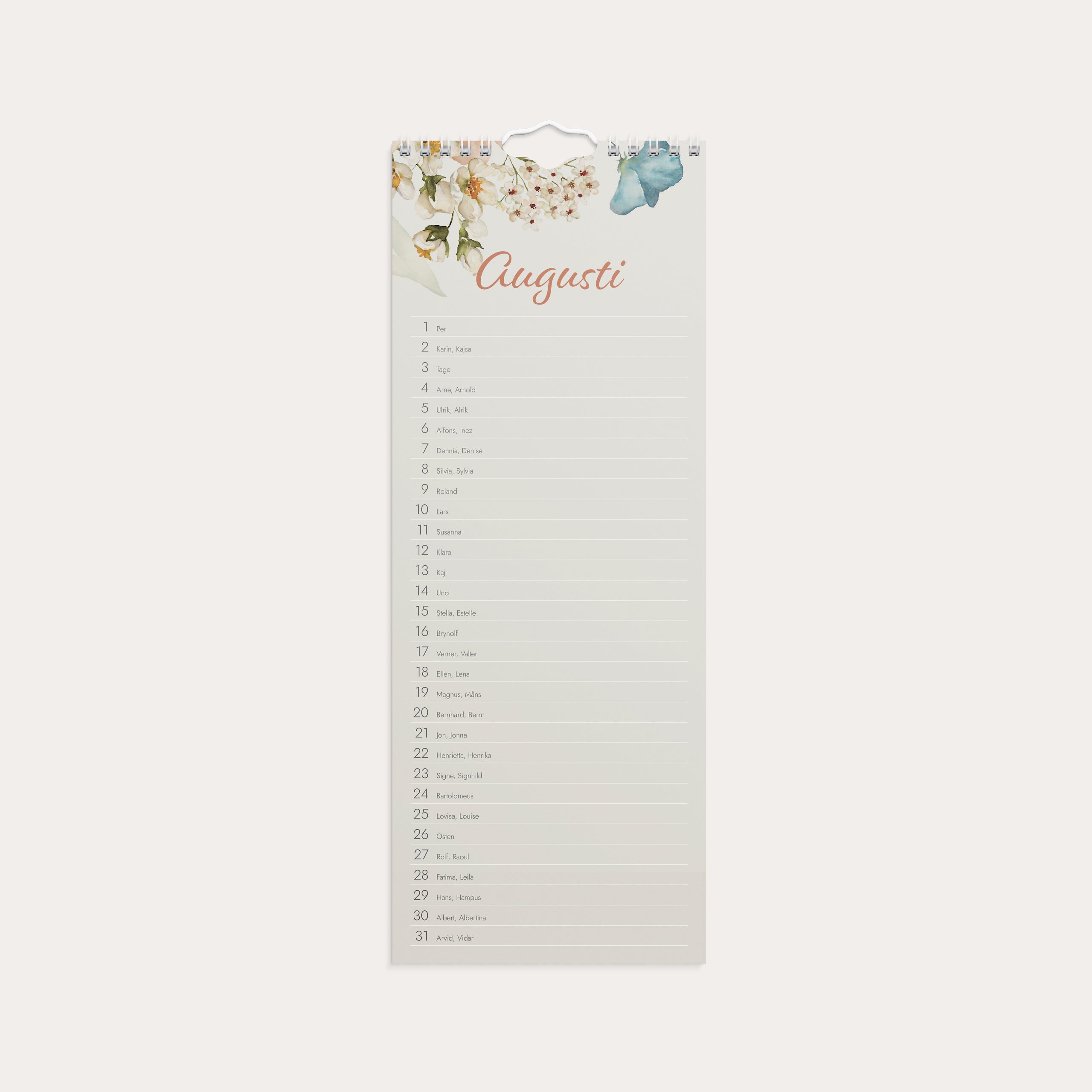 Födelsedagskalender för vägg