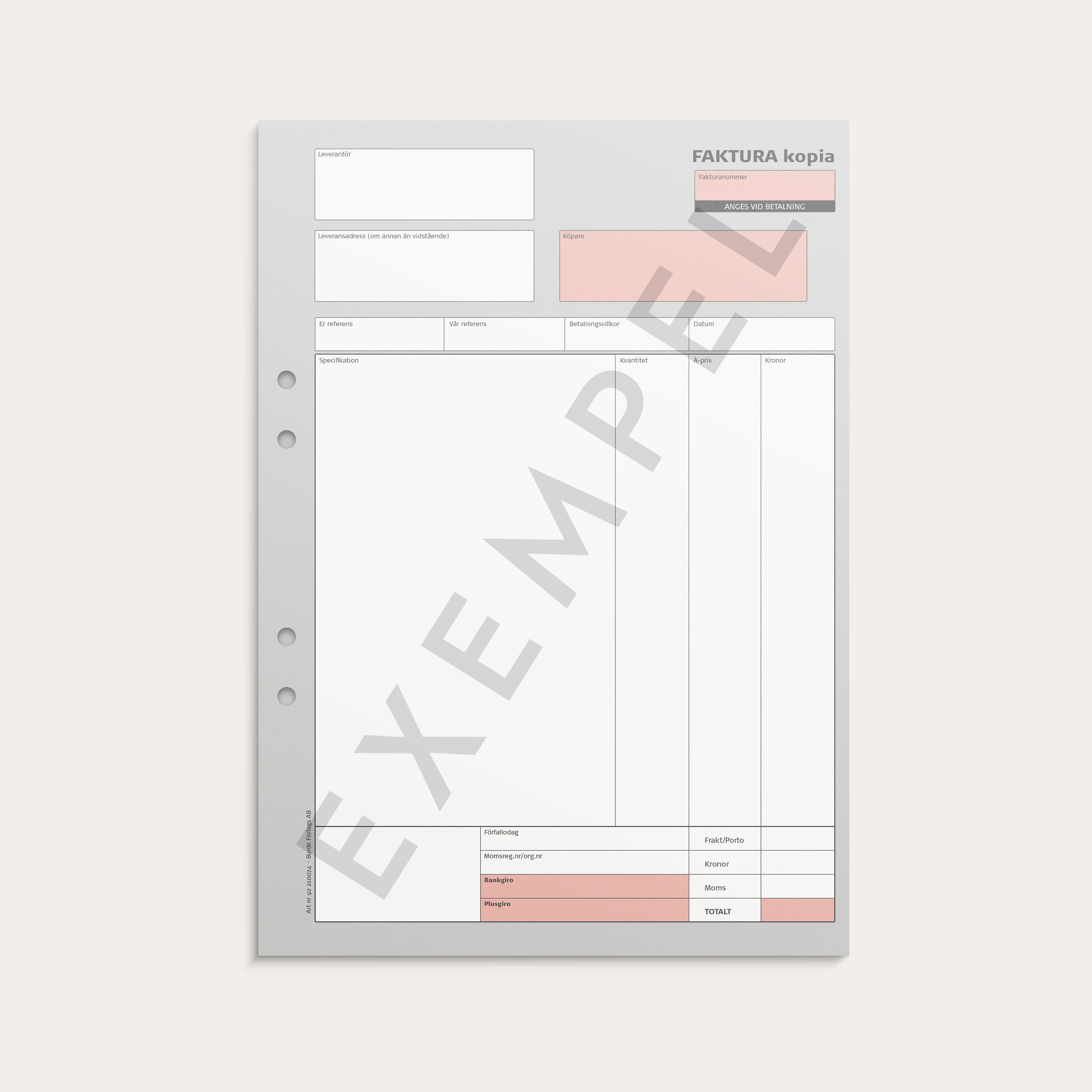 Faktura A4 med 1 kopia 2 x 50 blad